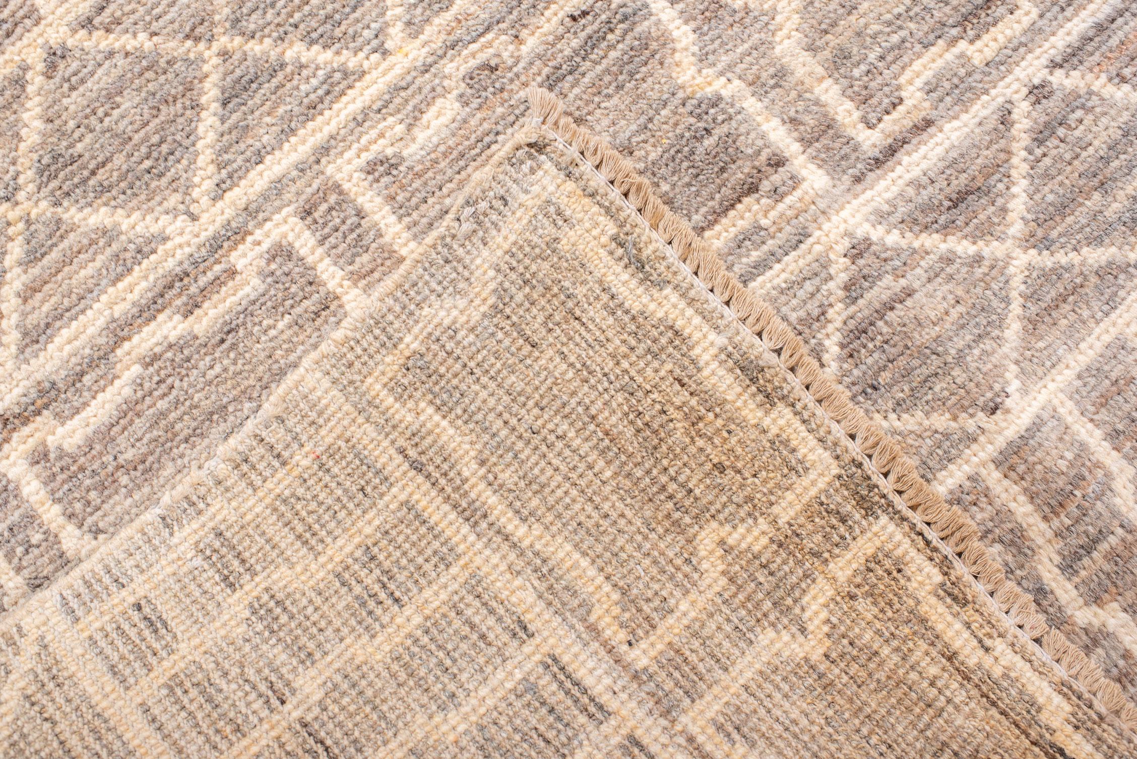 Contemporary New Tulu Rug with A Sand Brown Field For Sale
