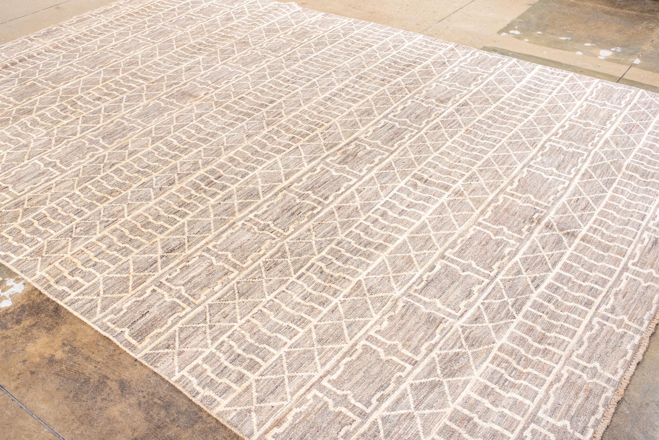 New Tulu Rug with A Sand Brown Field For Sale 1