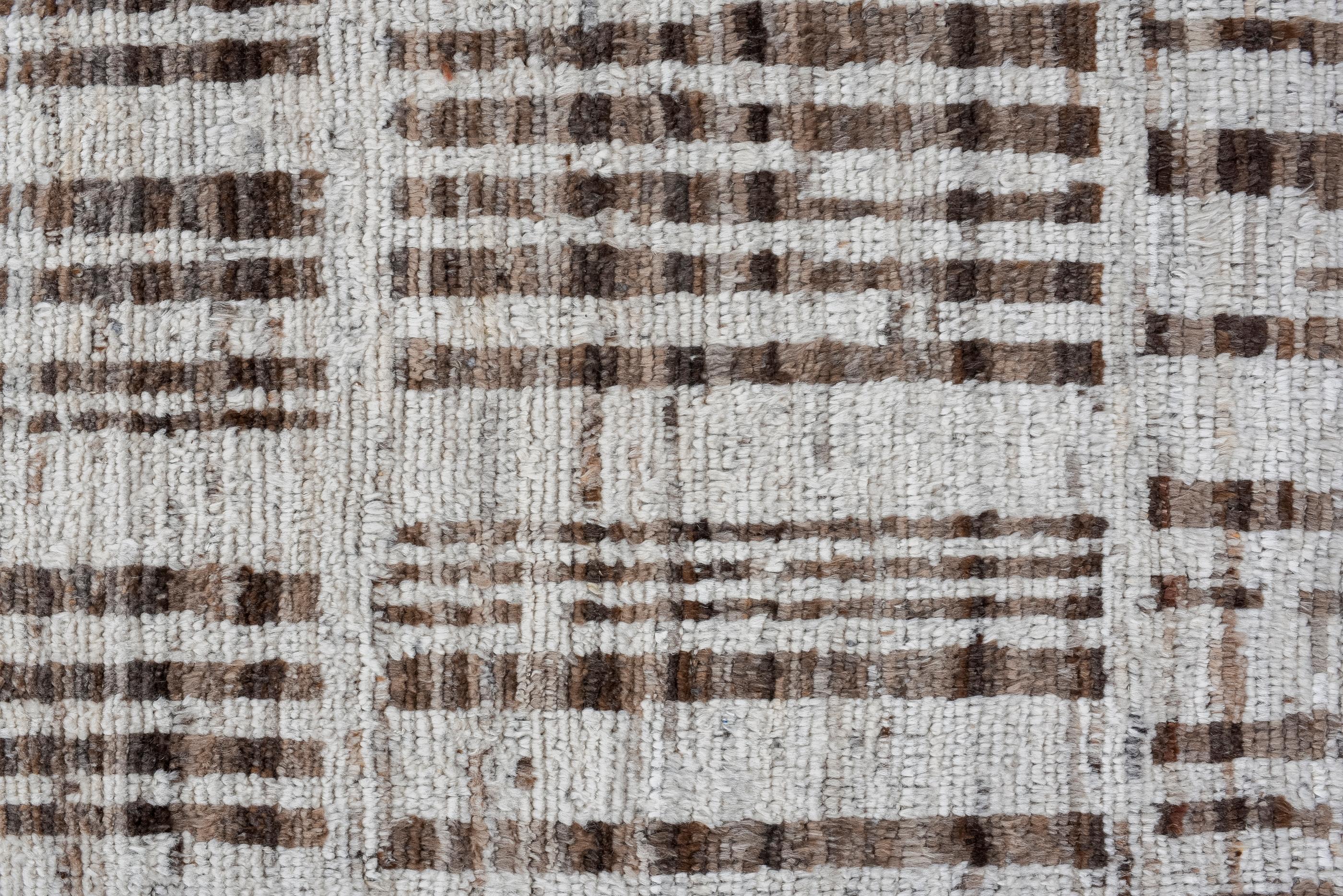 Hand-Knotted New Tulu Rug with Sand Field and Tassels For Sale