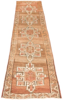 New Transitional Anatolian Wool Runner with a Faded Color Palette Vintage Style