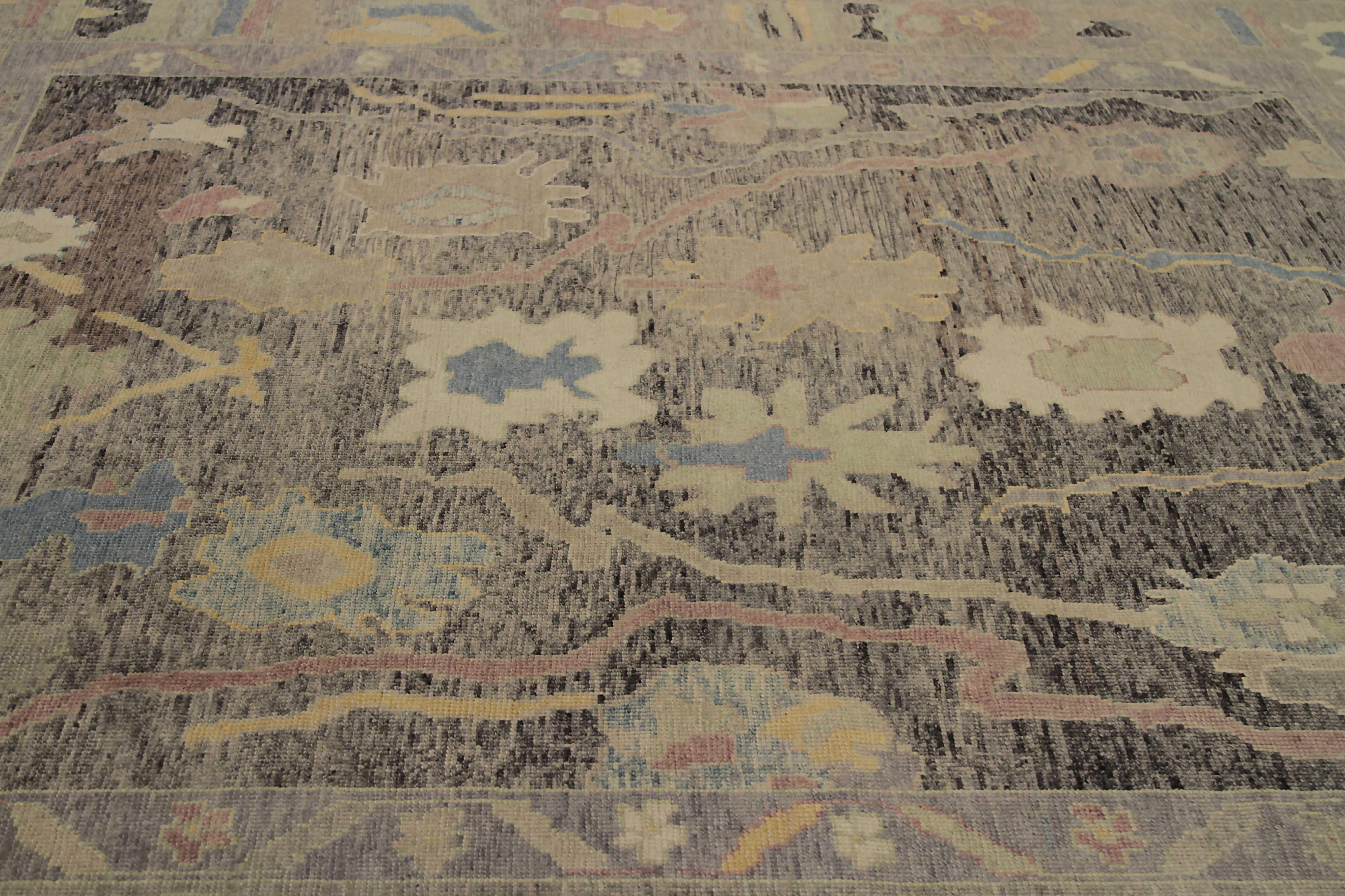 New Turkish Area Rug Oushak Design In New Condition For Sale In Dallas, TX
