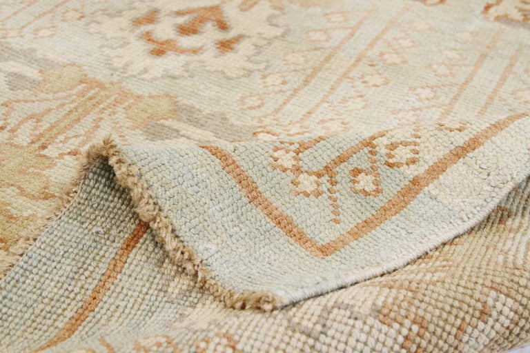 New Turkish Donegal Rug with Ivory and Brown Botanical Details For Sale
