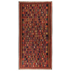 Nouveau tapis turc Kilim avec détails géométriques et tribaux colorés