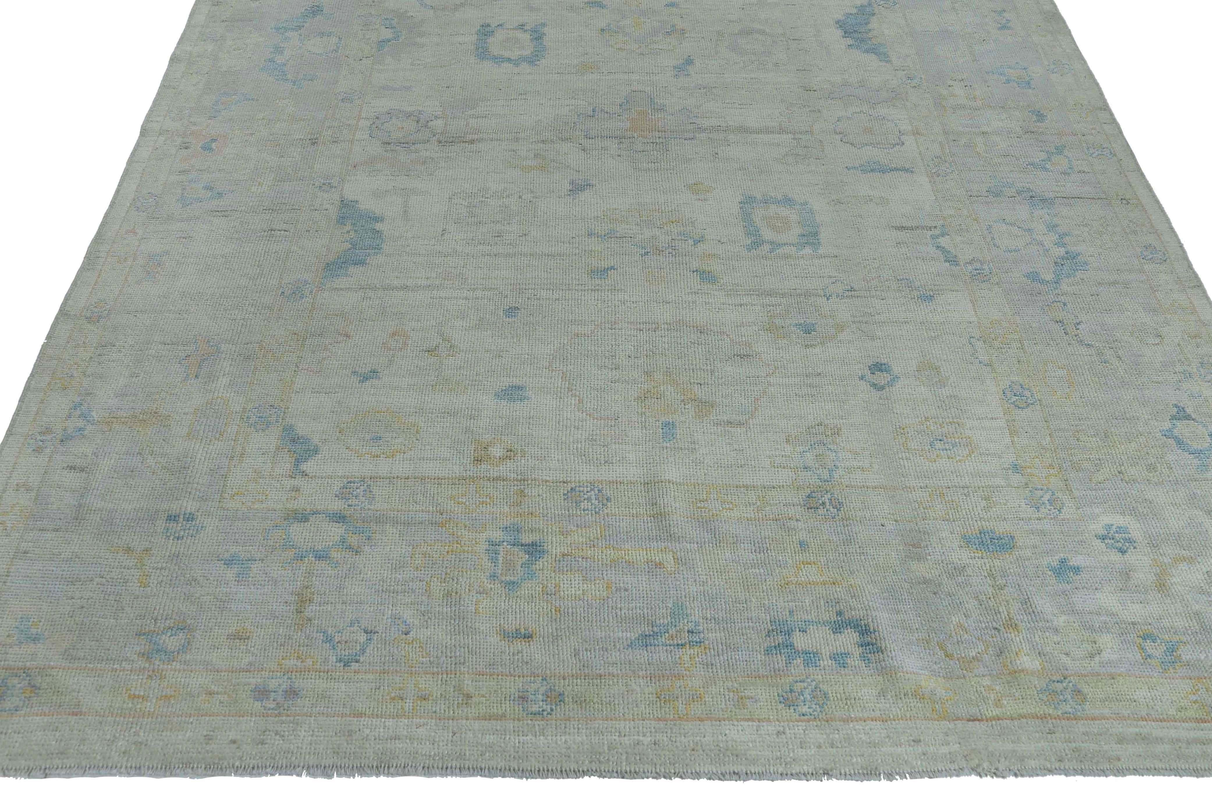 Alfombras de Afganistán Oushak Circa 1990 - Lana Marfil Purpel Design - 95438 en venta 4