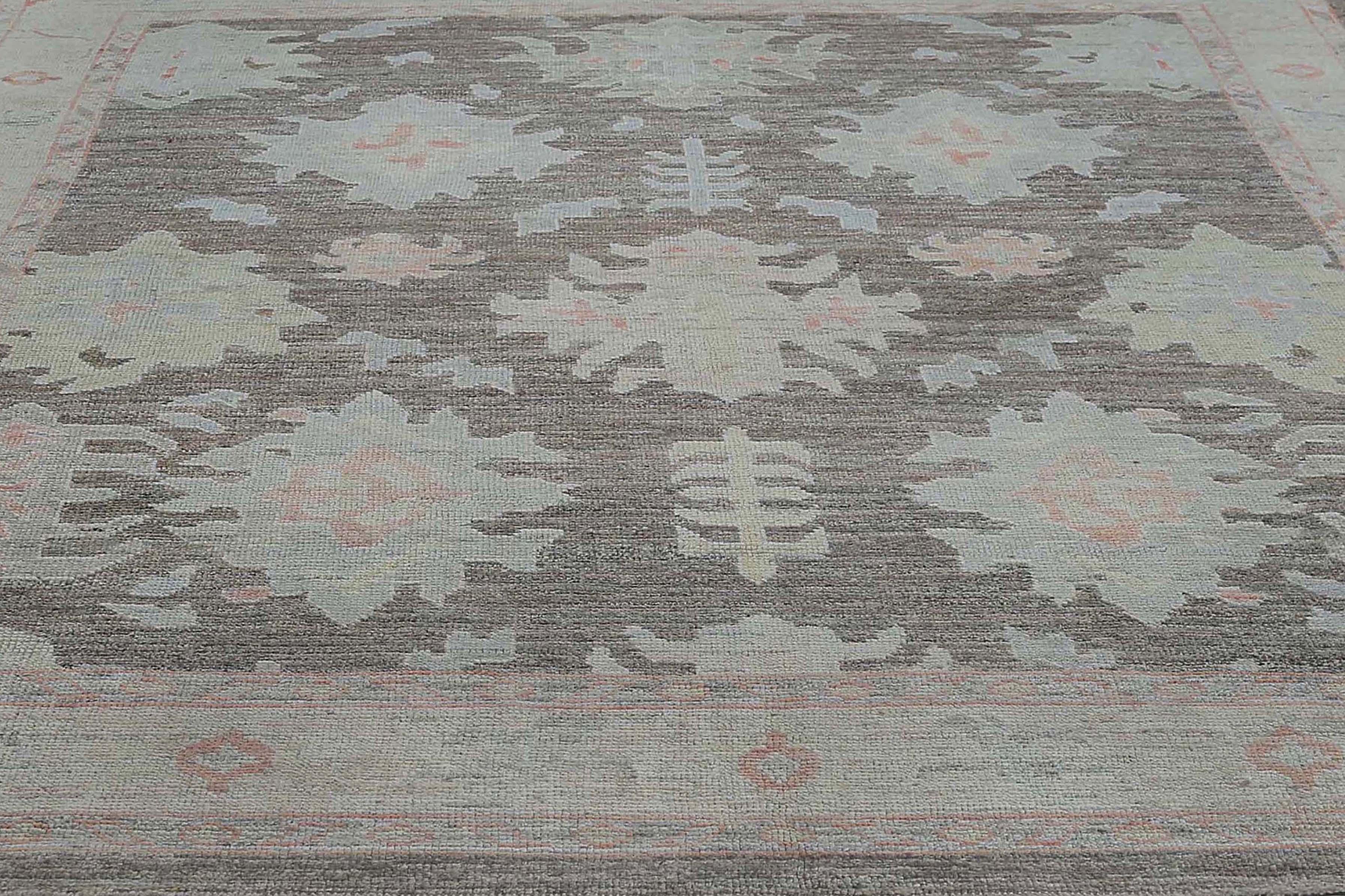 Alfombras de Afganistán Oushak Circa 1990 - Lana Diseño Marrón - 95465 en venta 4