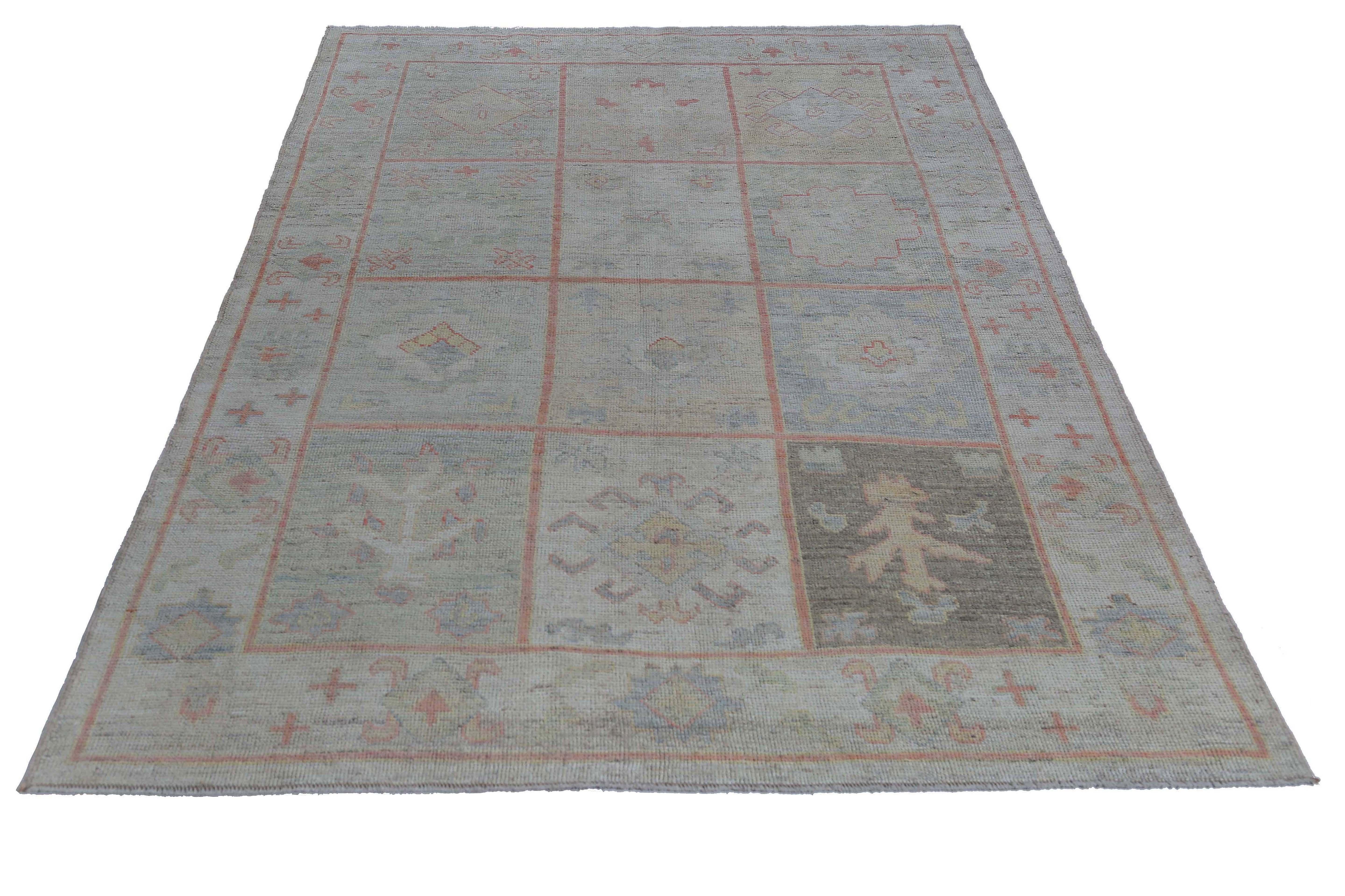 Contemporary New Turkish Oushak Rug For Sale