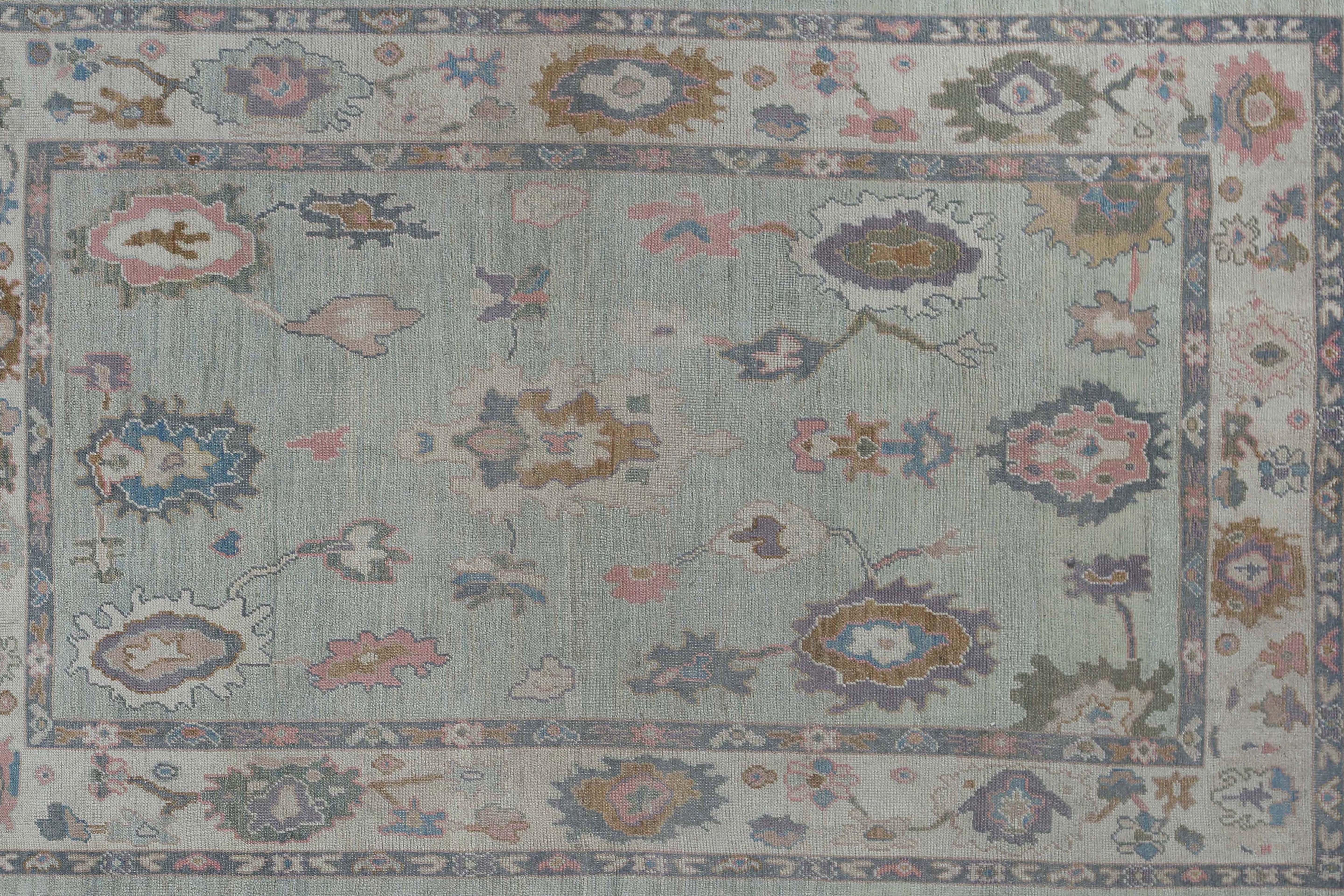 Afghanistan Oushak-Teppiche Circa 1990 - Wollblaues Design - 95440 (20. Jahrhundert) im Angebot