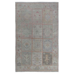 Afghanistan Oushak Area Rugs Circa 1990 - Wool Ivory Design - 95439