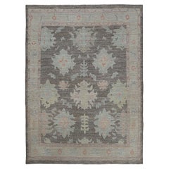 Afghanistan Oushak Area Rugs Circa 1990 - Wool Brown Design - 95465