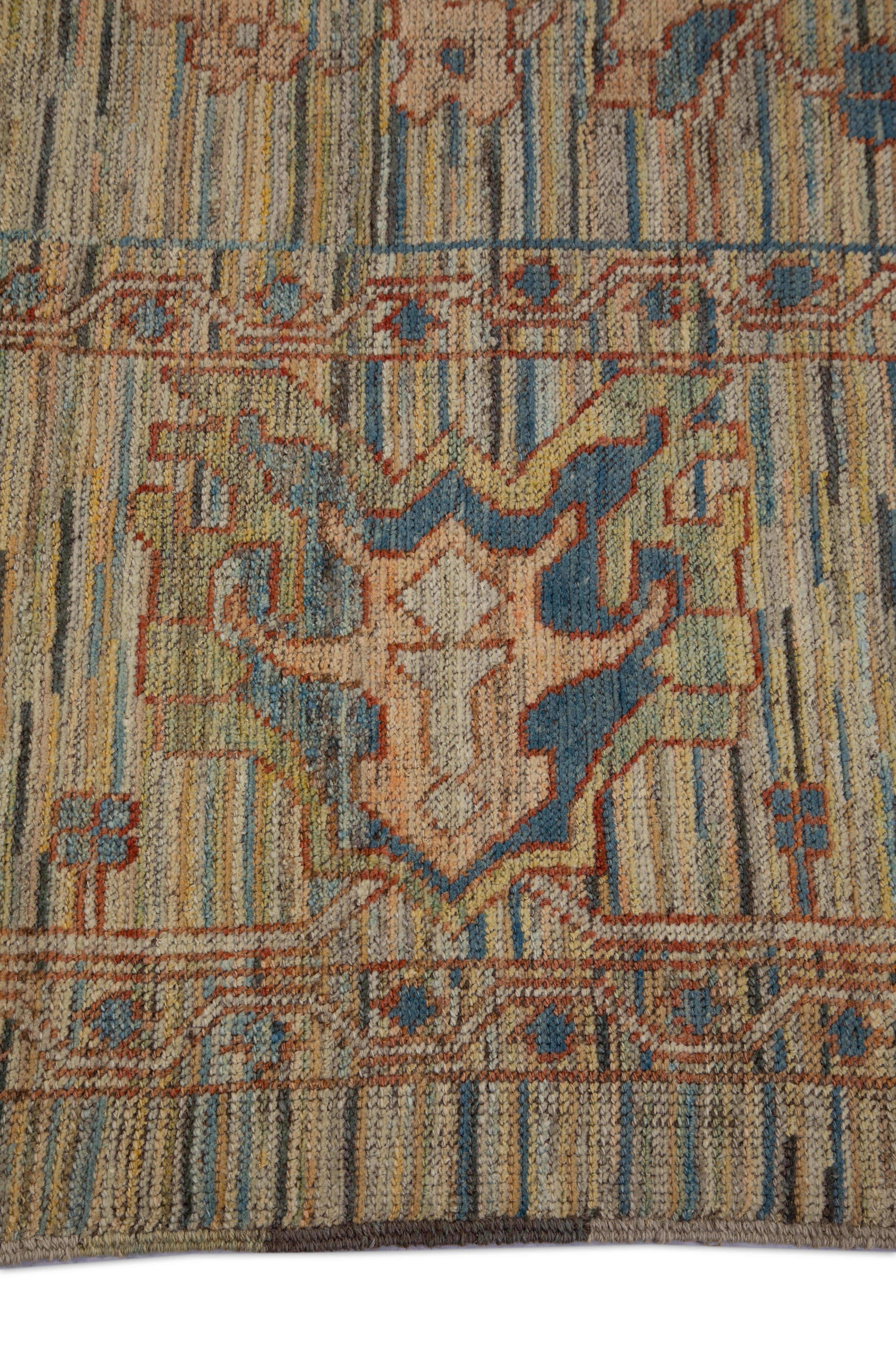 Nueva alfombra turca Oushak con diseño integral 