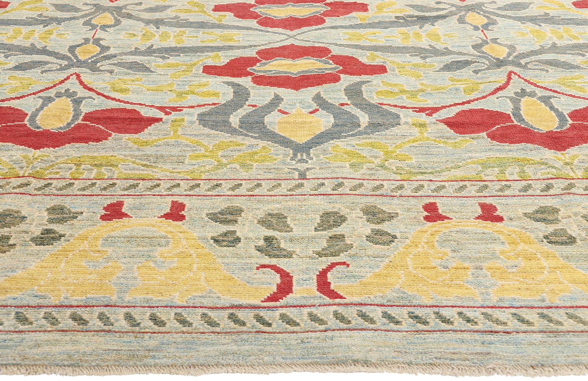Hand-Knotted New Contemporary Turkish Oushak Rug, 11'07 x 14'10 For Sale