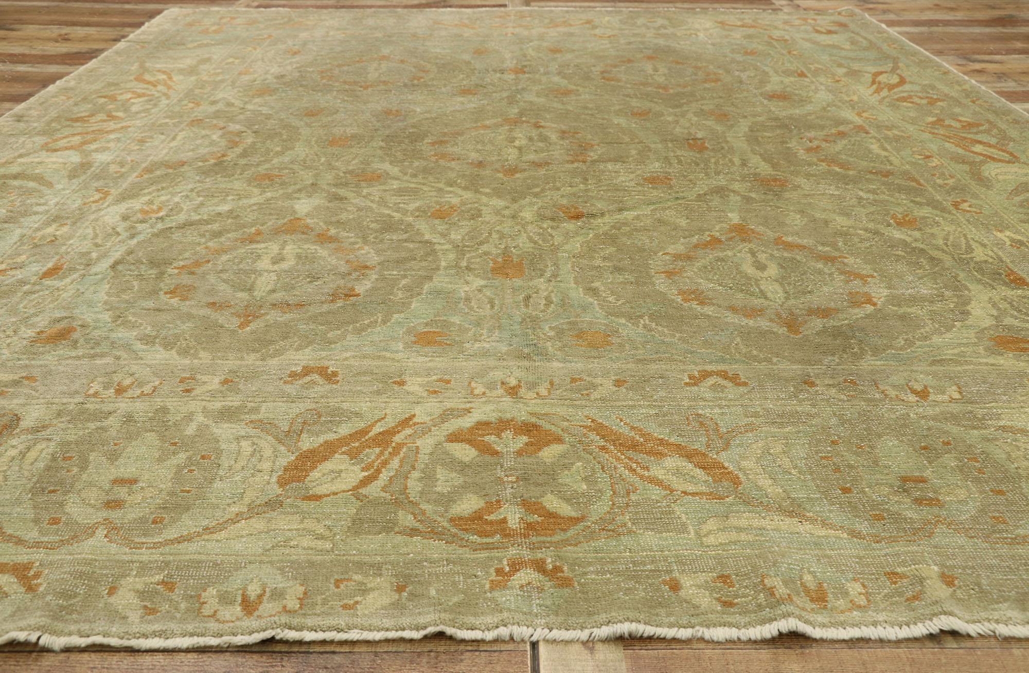 New Turkish Oushak Rug with Arts & Crafts Style Inspired by William Morris For Sale 1