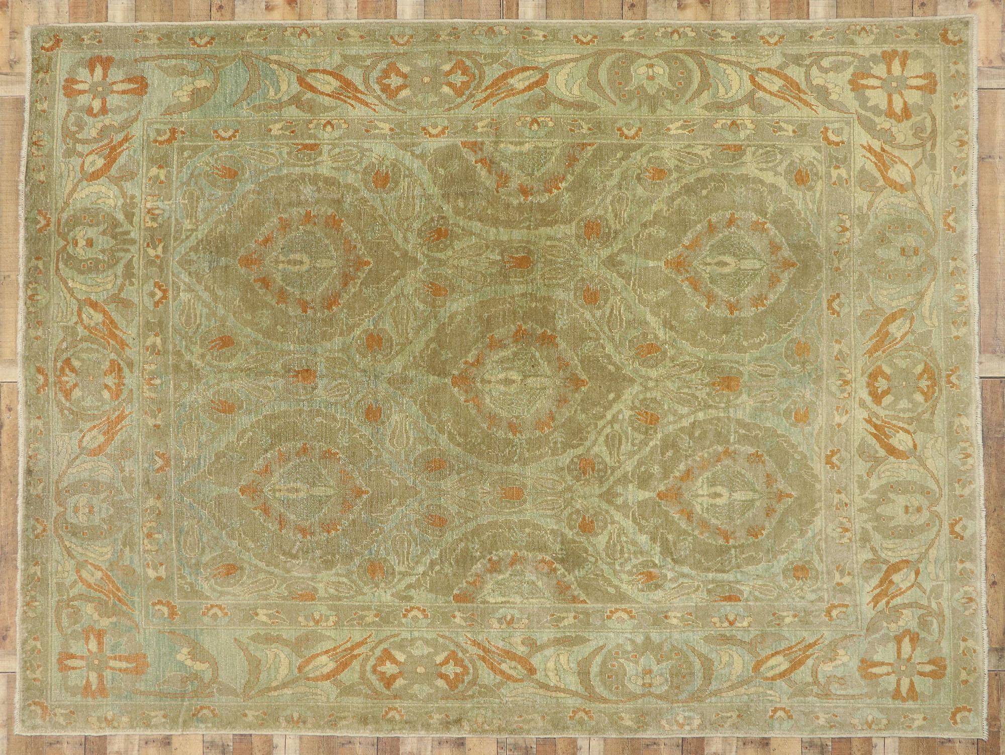 New Turkish Oushak Rug with Arts & Crafts Style Inspired by William Morris For Sale 2