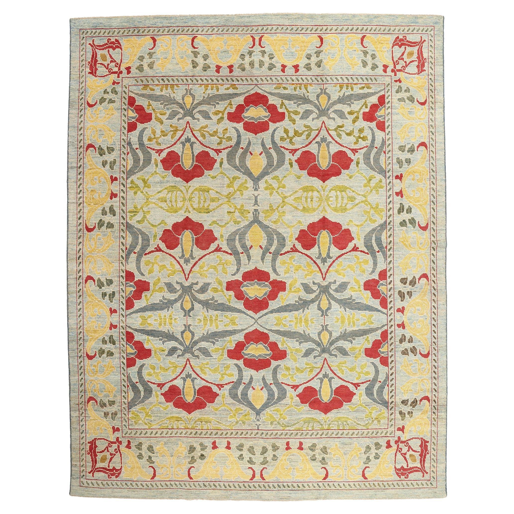 New Contemporary Turkish Oushak Rug, 11'07 x 14'10