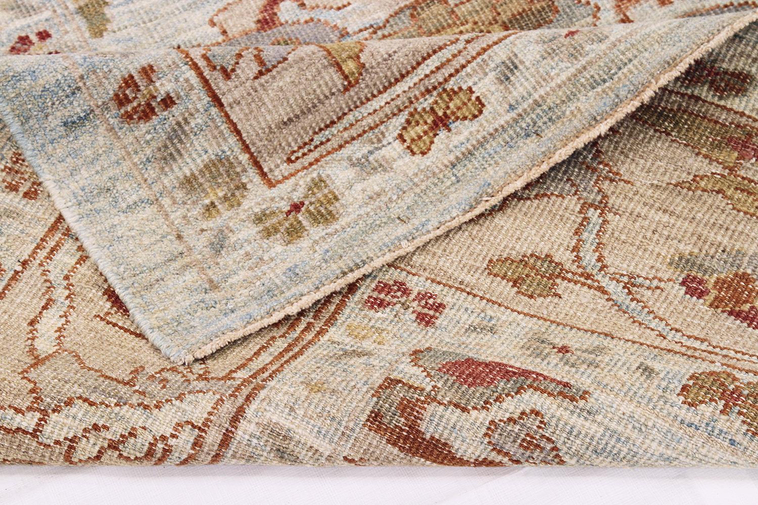 Neuer türkischer Oushak-Teppich mit botanischen Mustern in Brown und Beige (Handgewebt) im Angebot