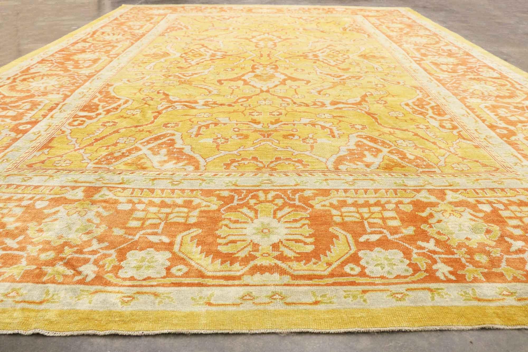 Nouveau tapis turc Oushak avec style toscan italien contemporain en vente 1