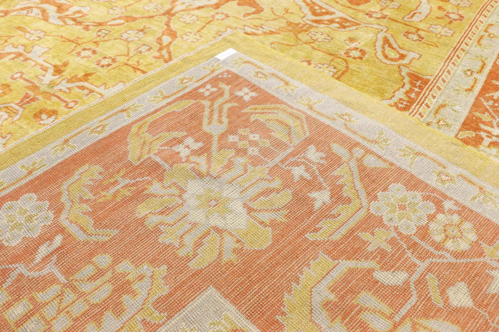 XXIe siècle et contemporain Nouveau tapis turc Oushak avec style toscan italien contemporain en vente