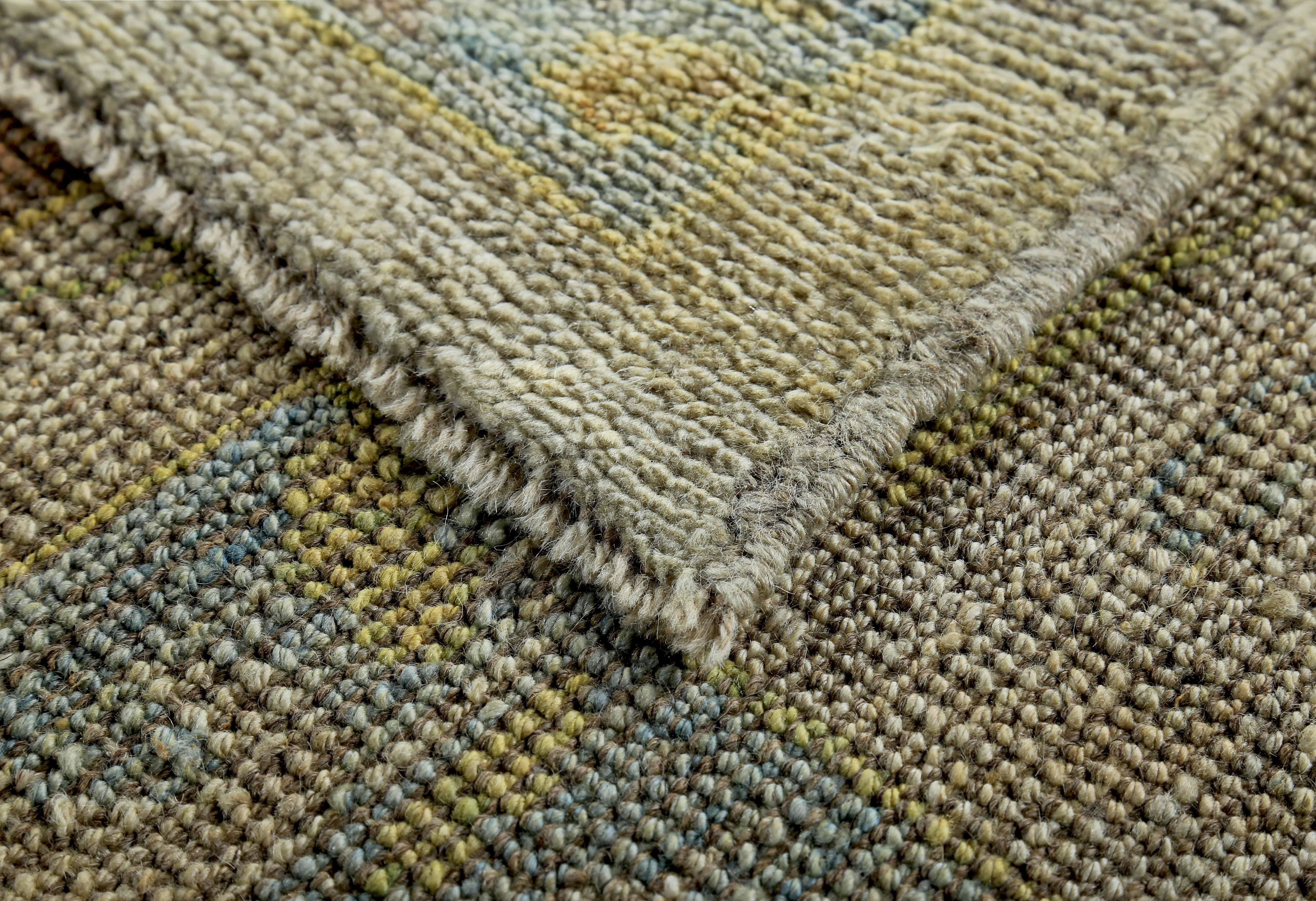 New Turkish Oushak Rug with Green and Yellow Floral Details on Ivory Field For Sale 2