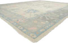 Colorful Oushak Turkish Rug, Modern Regencycore Meets Bridgerton Style