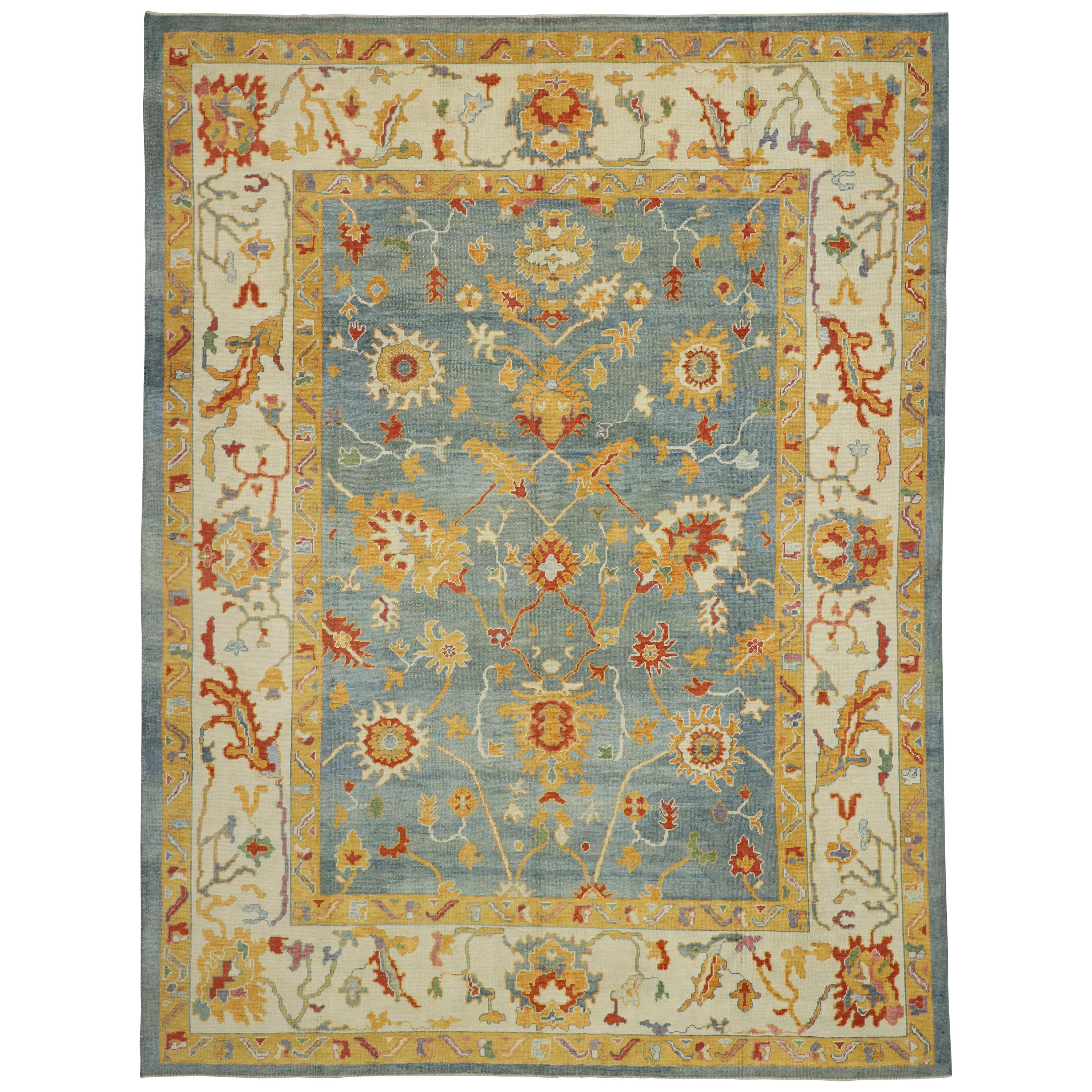 Turkish Rug Hand Knotted Semi Antique Dosemealti Red and Blue