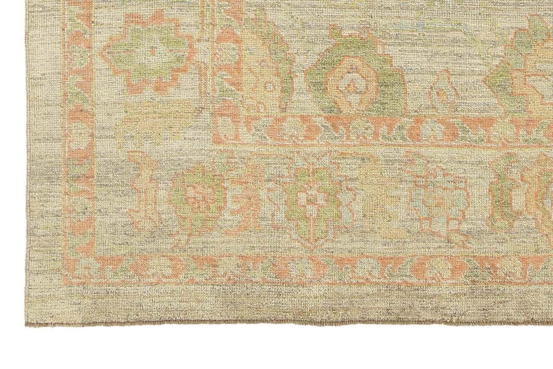 New Turkish Oushak Rug with Pastel Colors For Sale 5