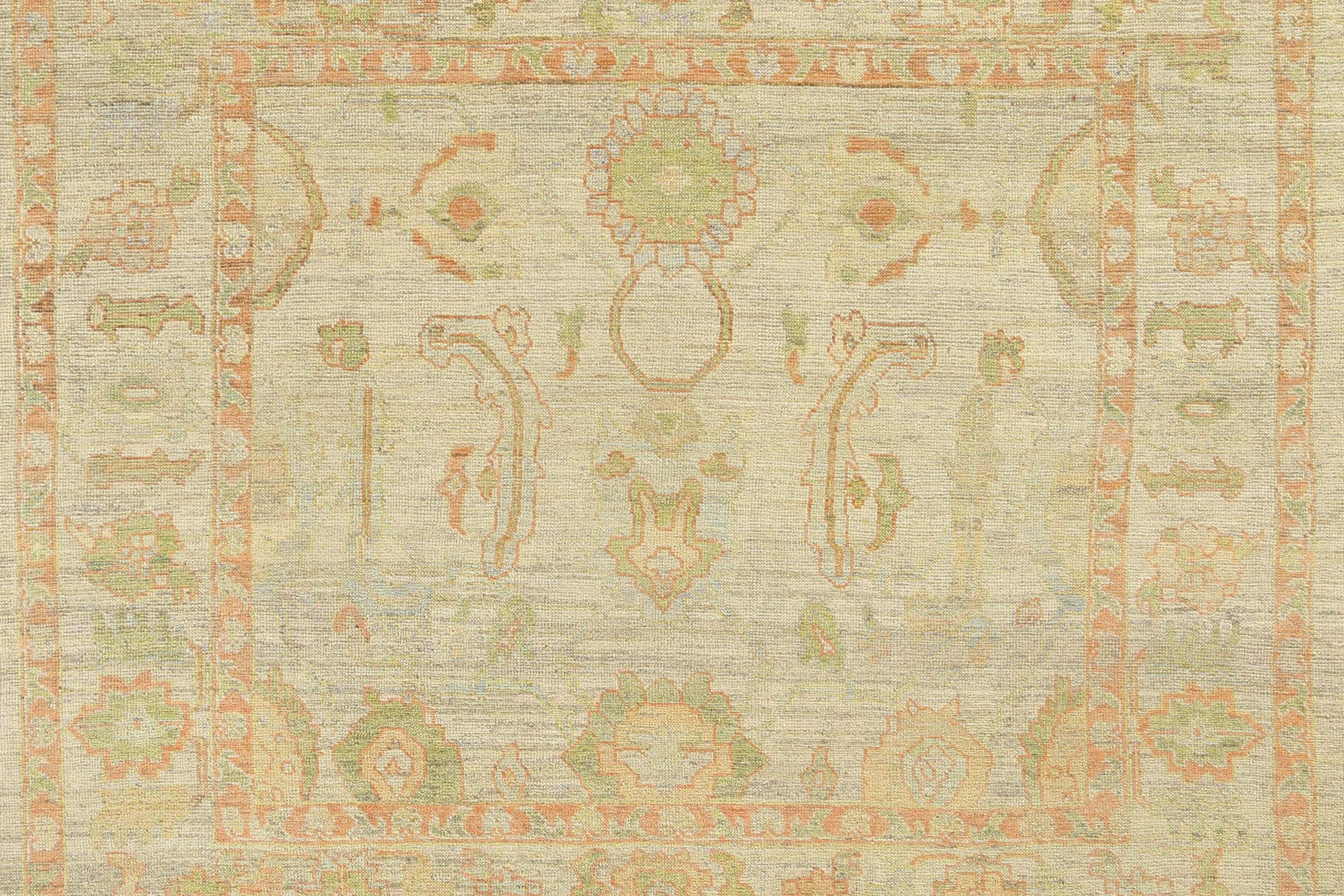 New Turkish Oushak Rug with Pastel Colors For Sale 2