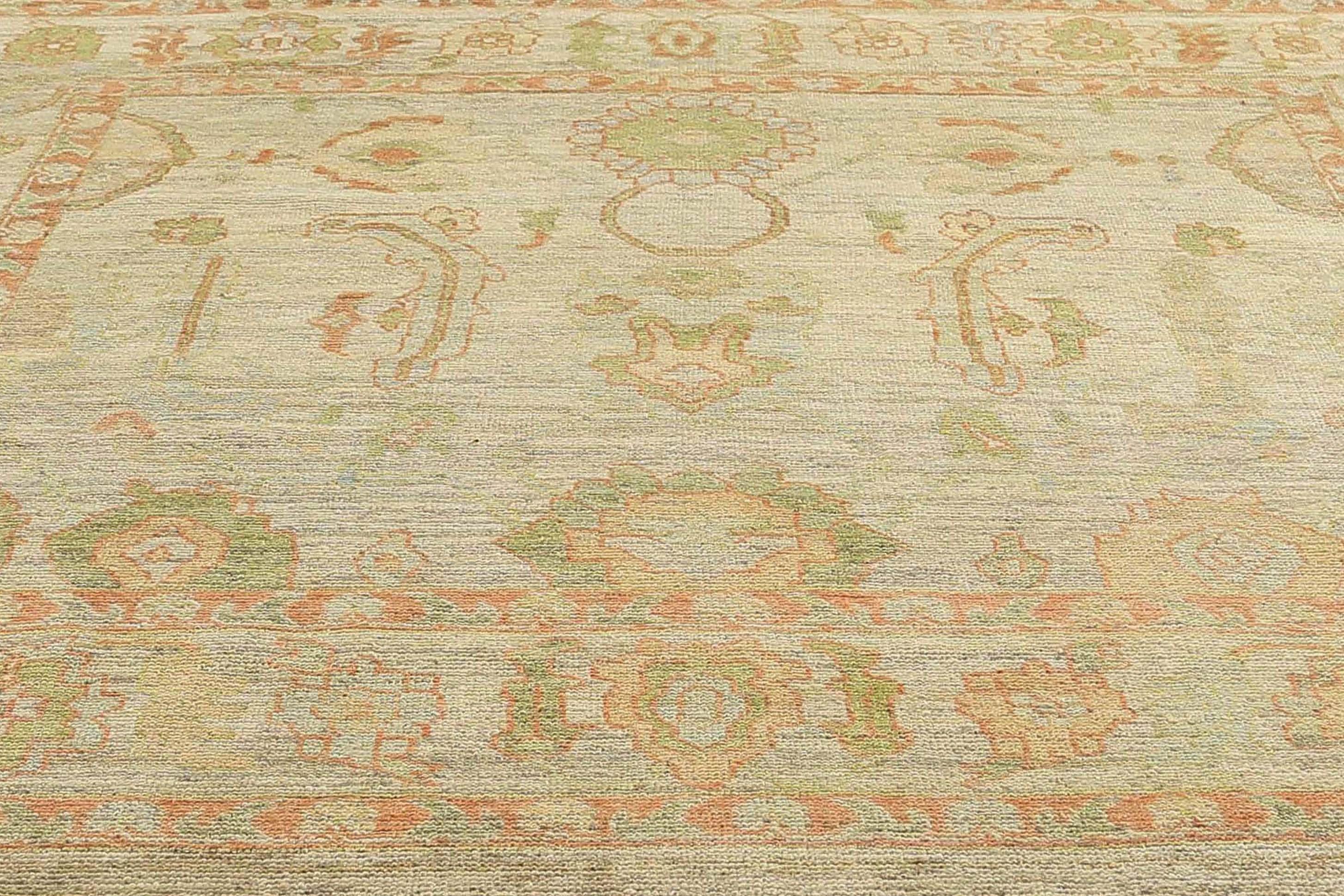 New Turkish Oushak Rug with Pastel Colors For Sale 3