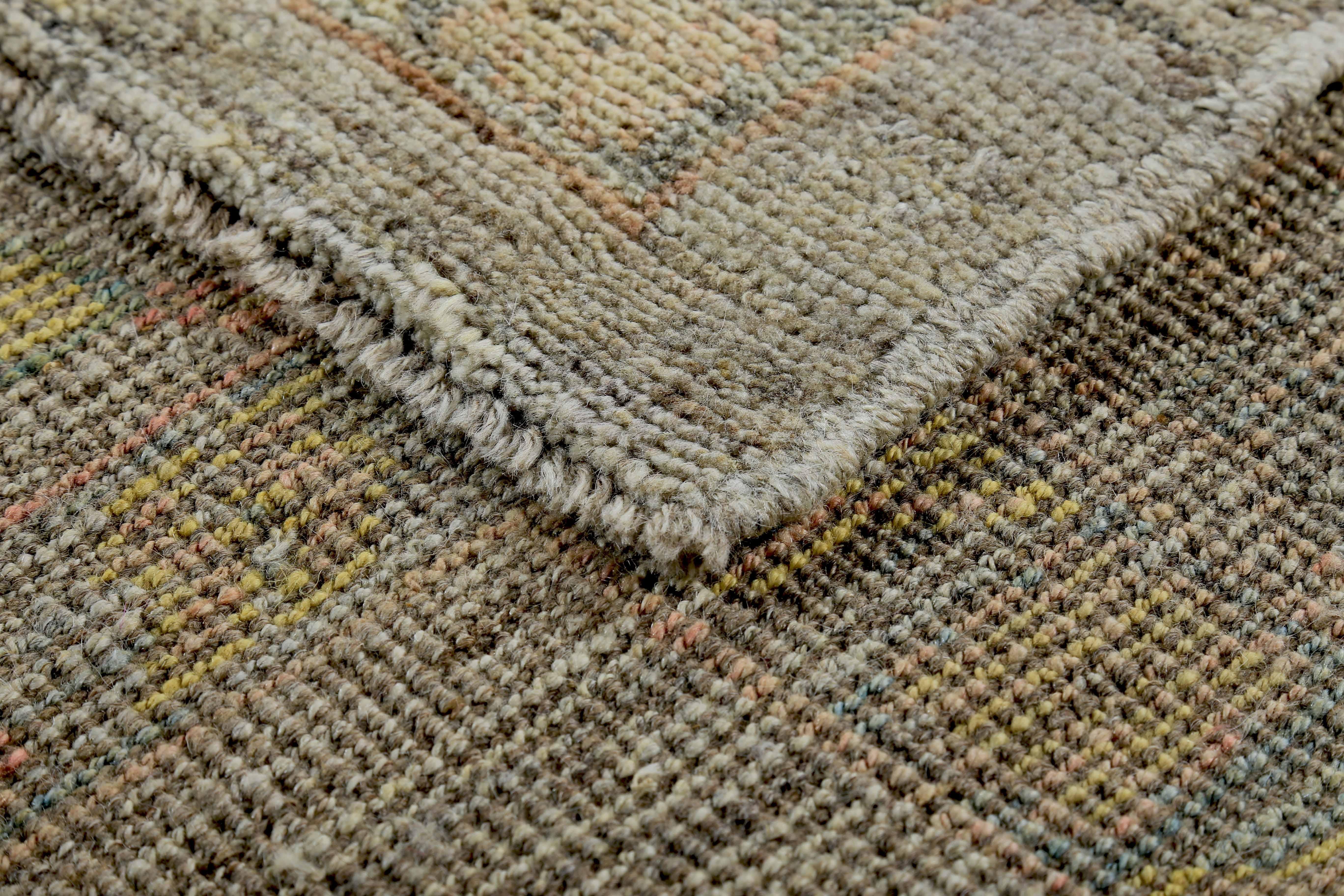 New Turkish Oushak Rug with Yellow & Green Floral Details on Brown Field For Sale 2