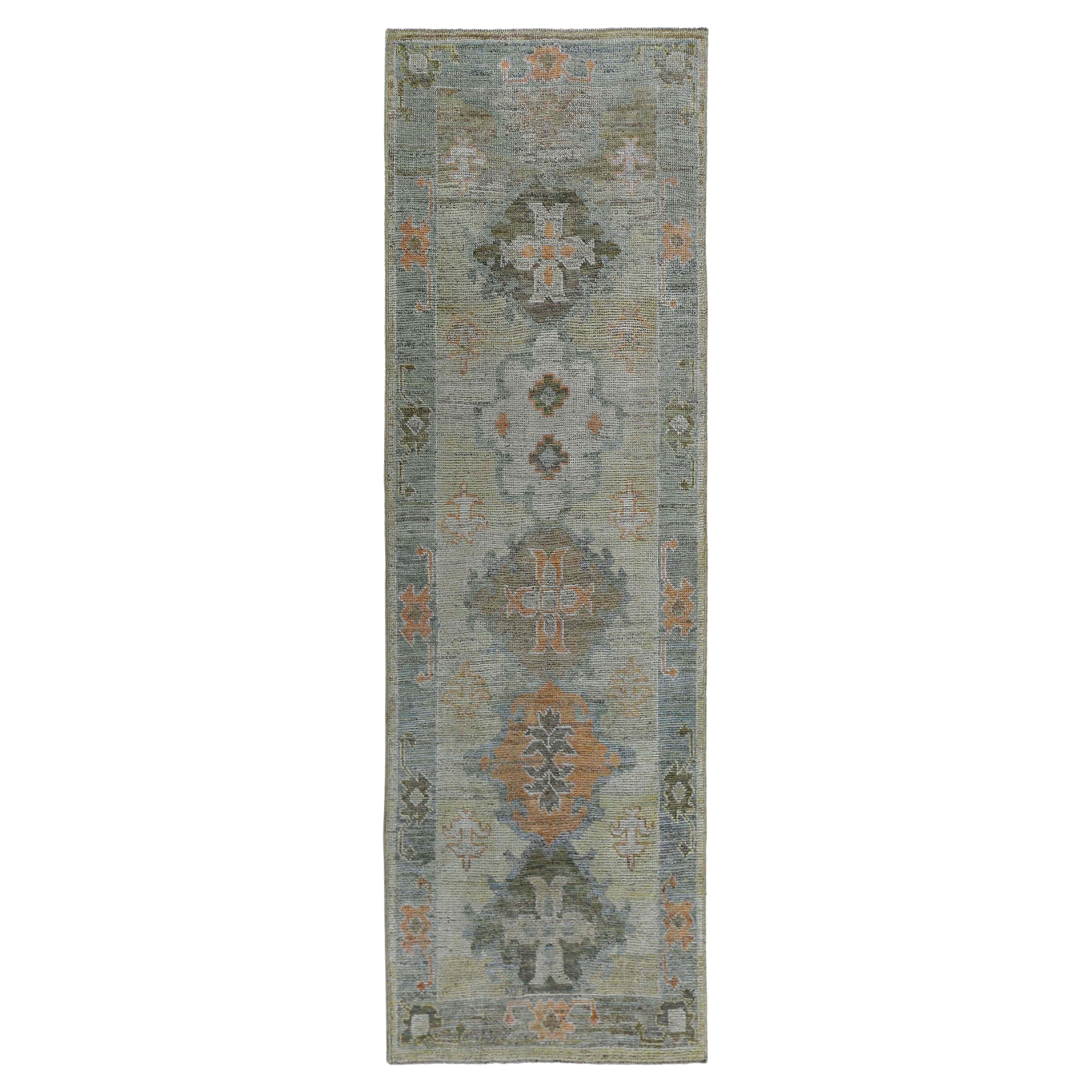 Nouveau tapis de couloir turc Oushak