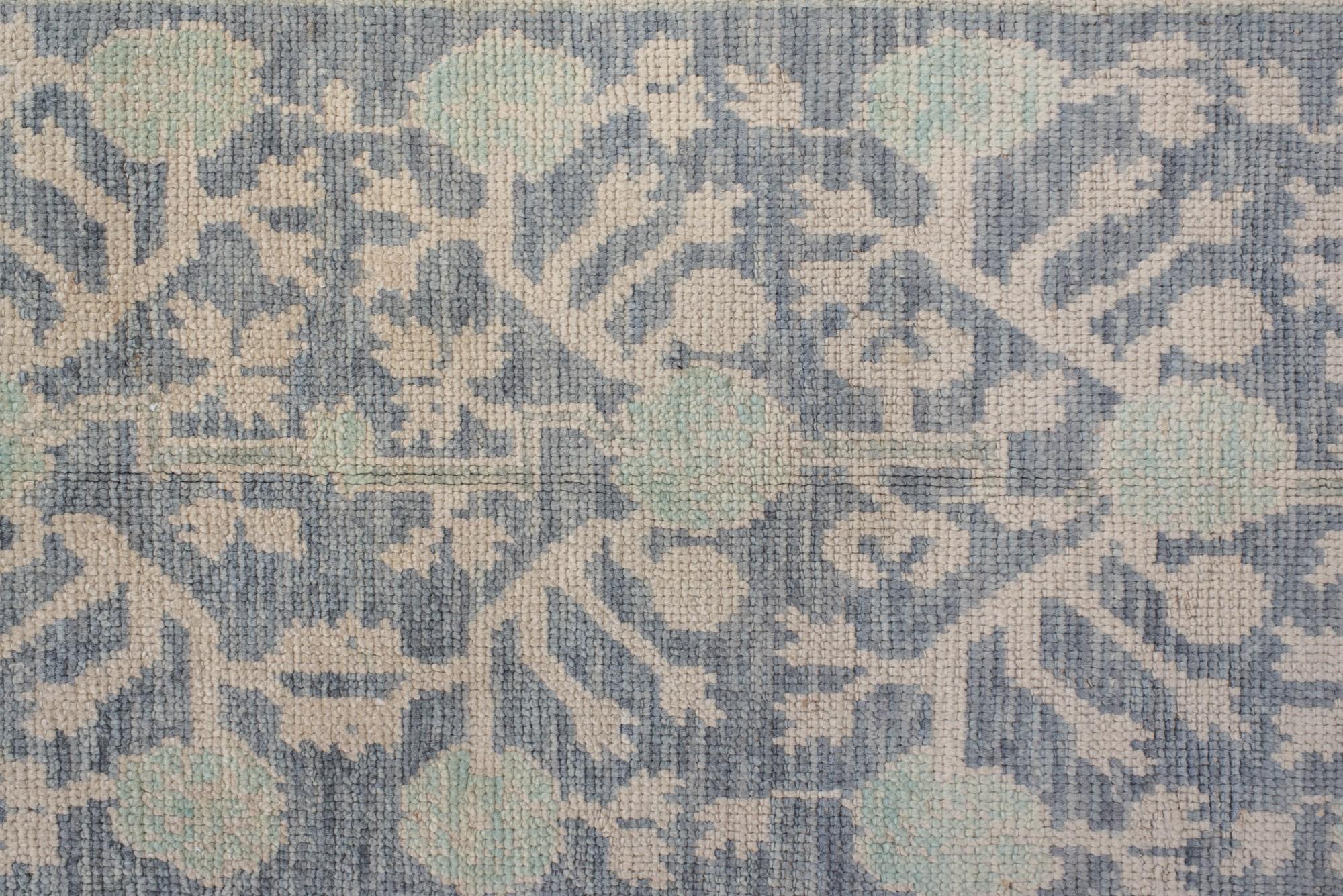 New Turkish Oushak Runner with a Khotan Design In New Condition For Sale In New York, NY