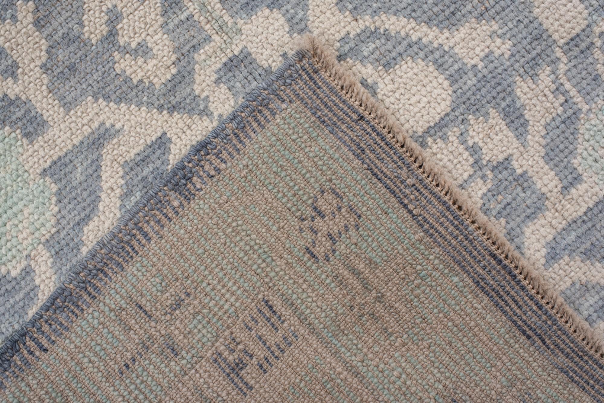 Wool New Turkish Oushak Runner with a Khotan Design For Sale