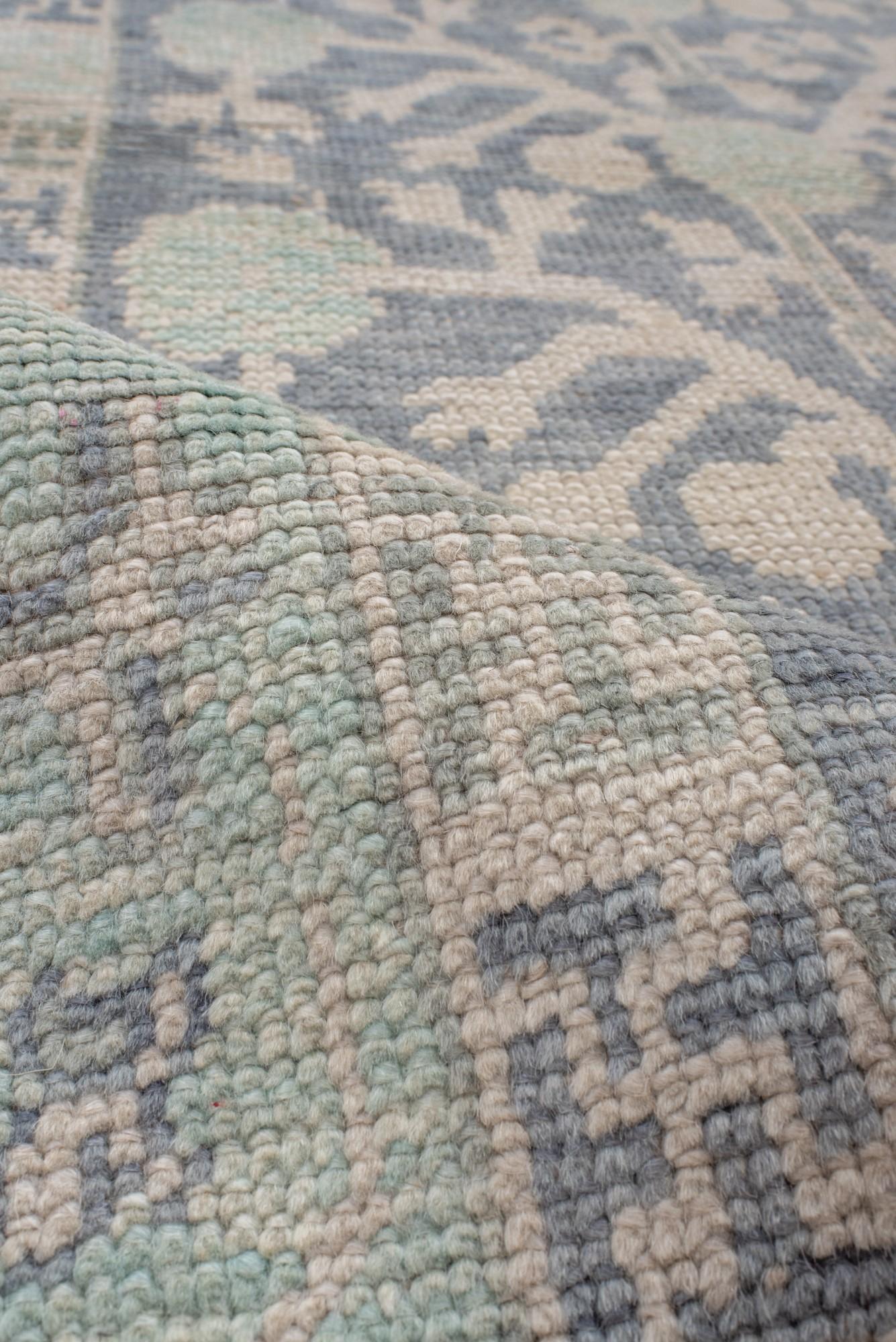 New Turkish Oushak Runner with a Khotan Design For Sale 1