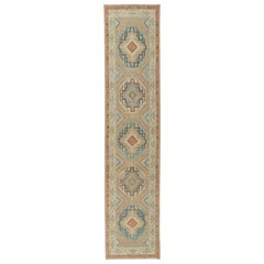 New Turkish Oushak Runner with Modern Hacienda Style
