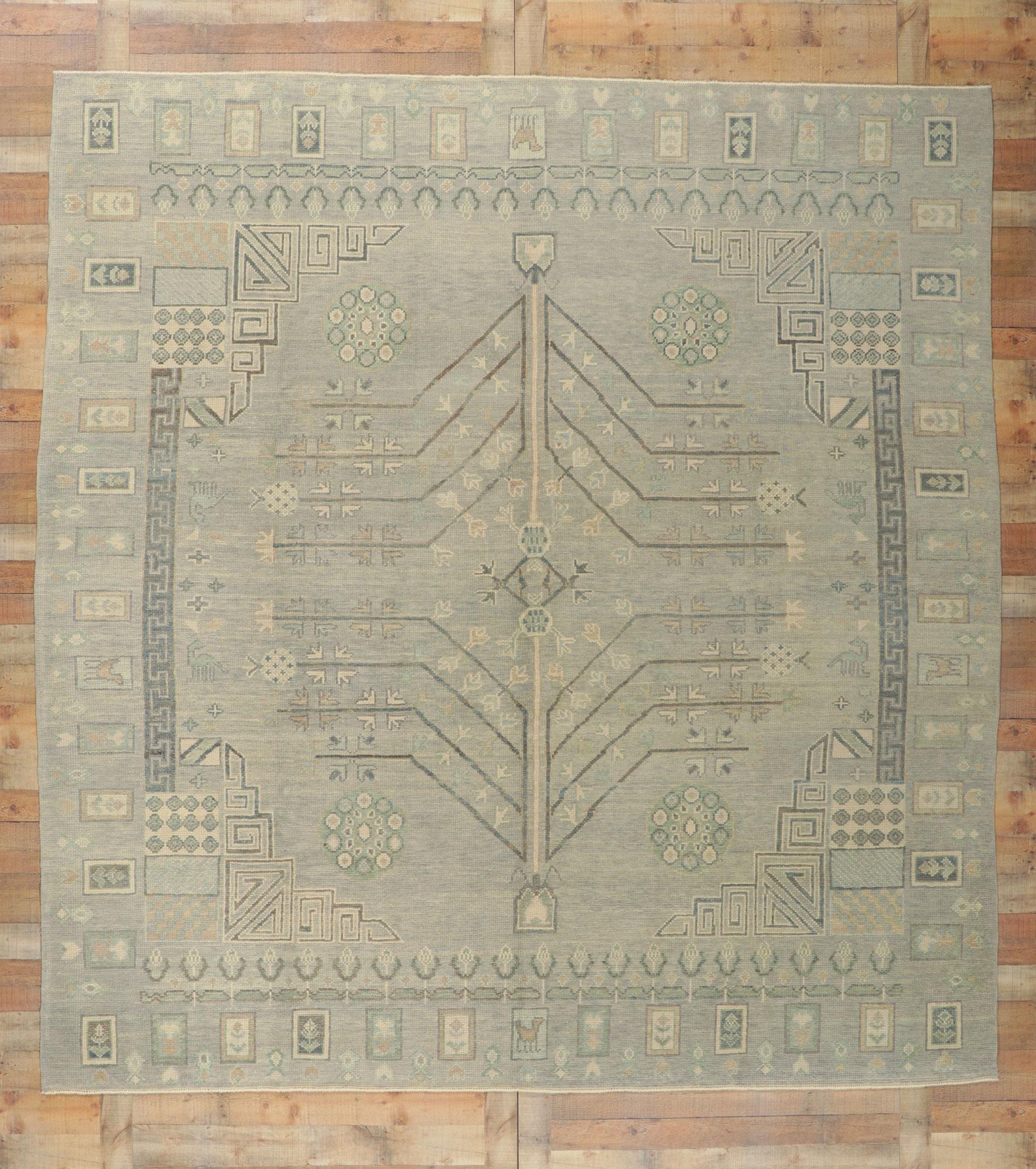 New Turkish Oushak Square Rug with Modern Style For Sale 2