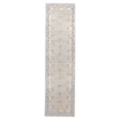 New Turkish Oushak with Pale Blue Field and Pomegranate Design