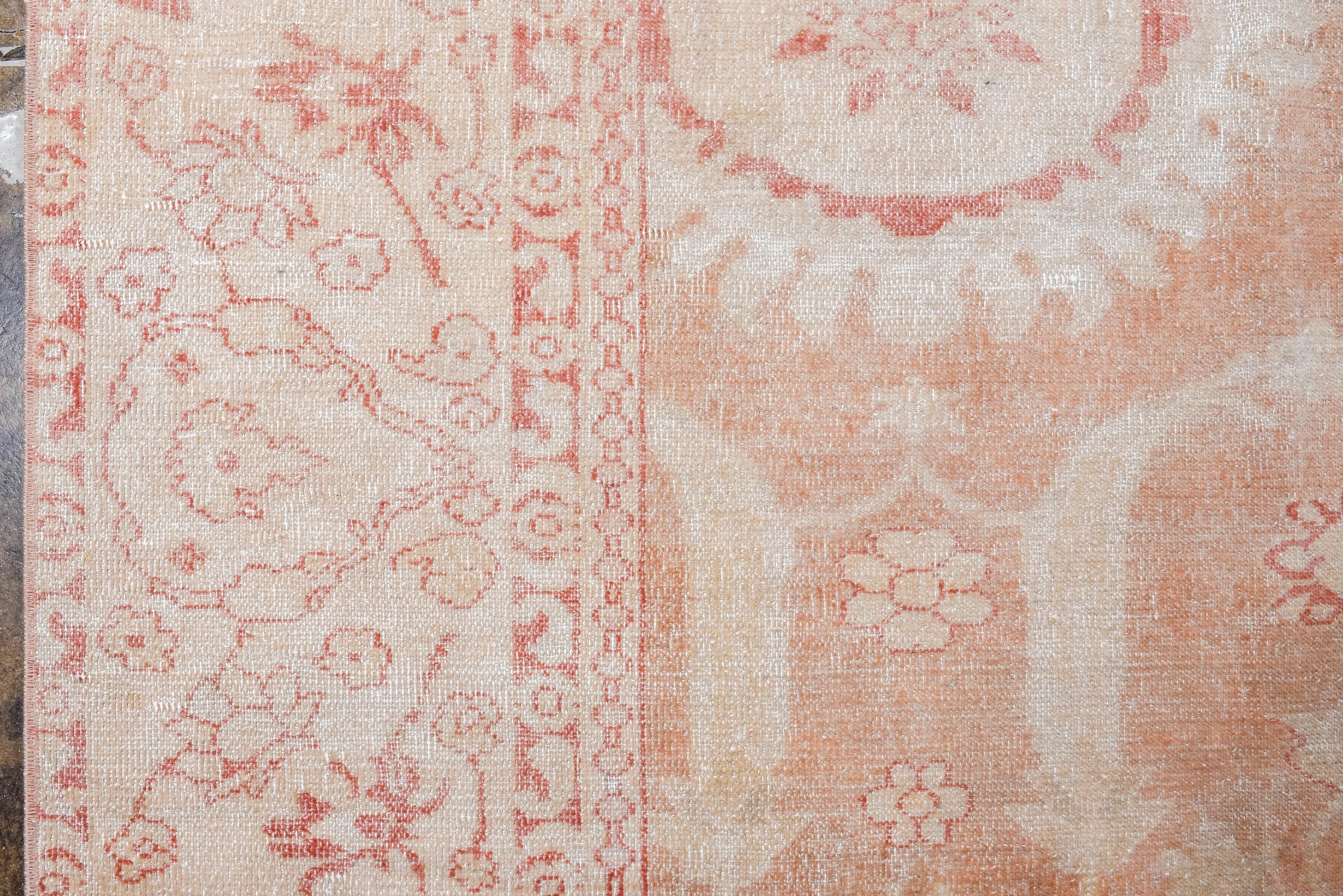 Contemporary New Turkish Oushak with Rosette Patterns