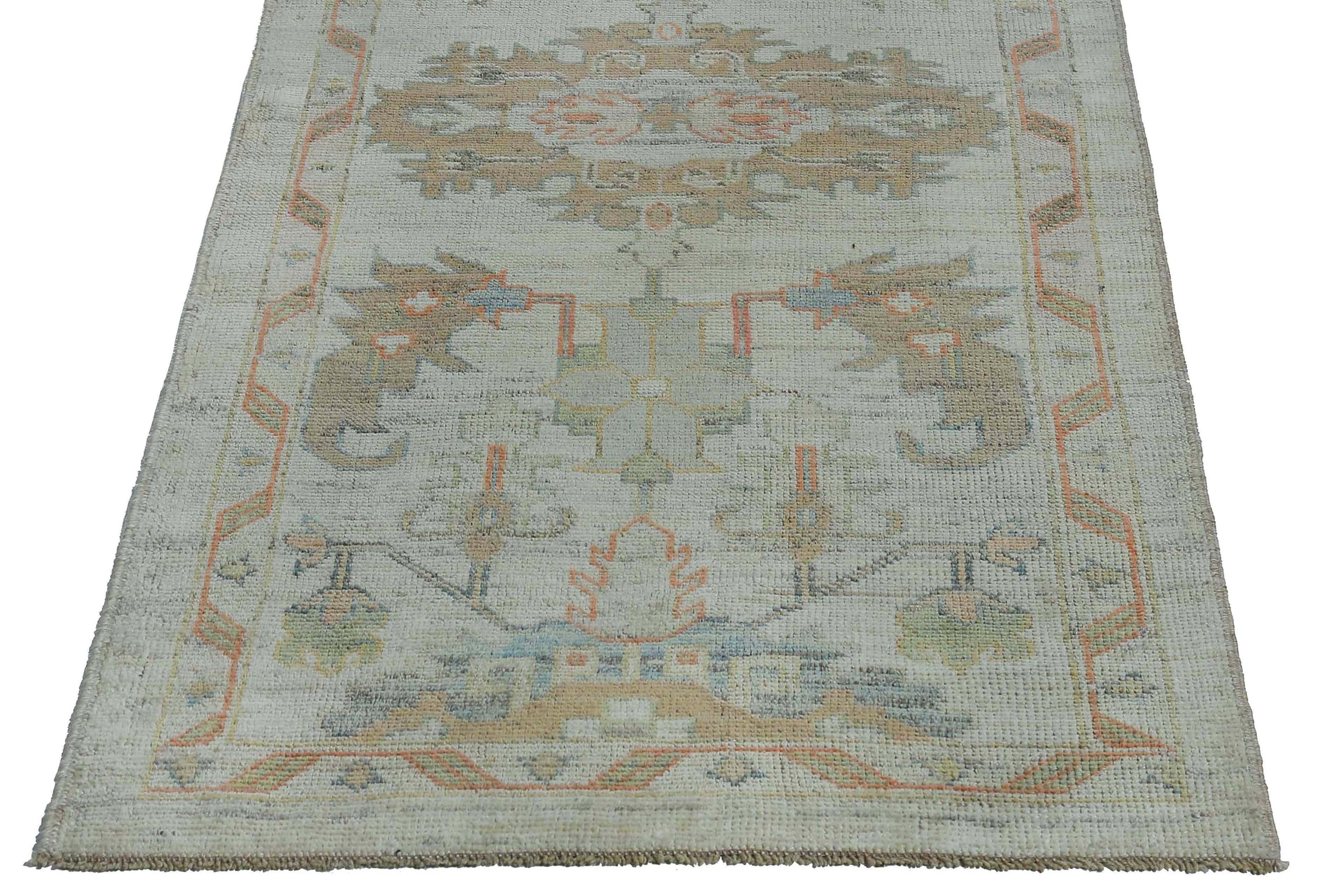 New Turkish Runner with Orange Florals For Sale 4