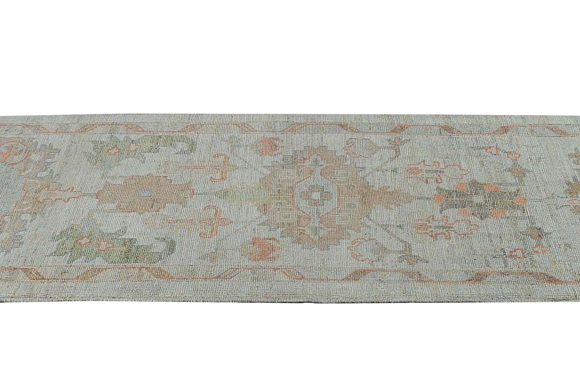 Tappeto Afghanistan Oushak Runner Circa 1990 - Lana Avorio Design - 95446 in vendita 2