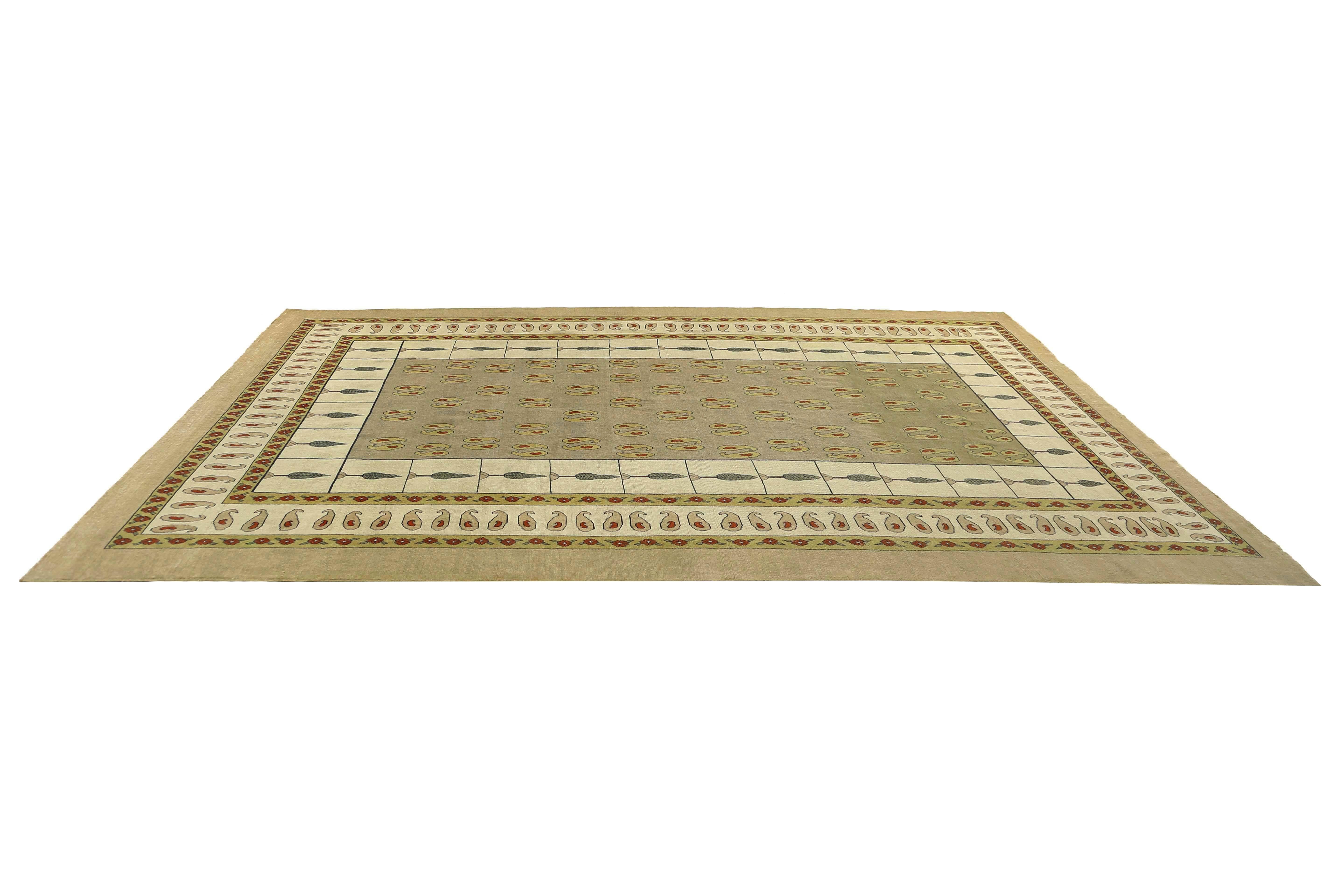 Hand-Woven New Turkish Runner with Yin Yang Symbolism For Sale