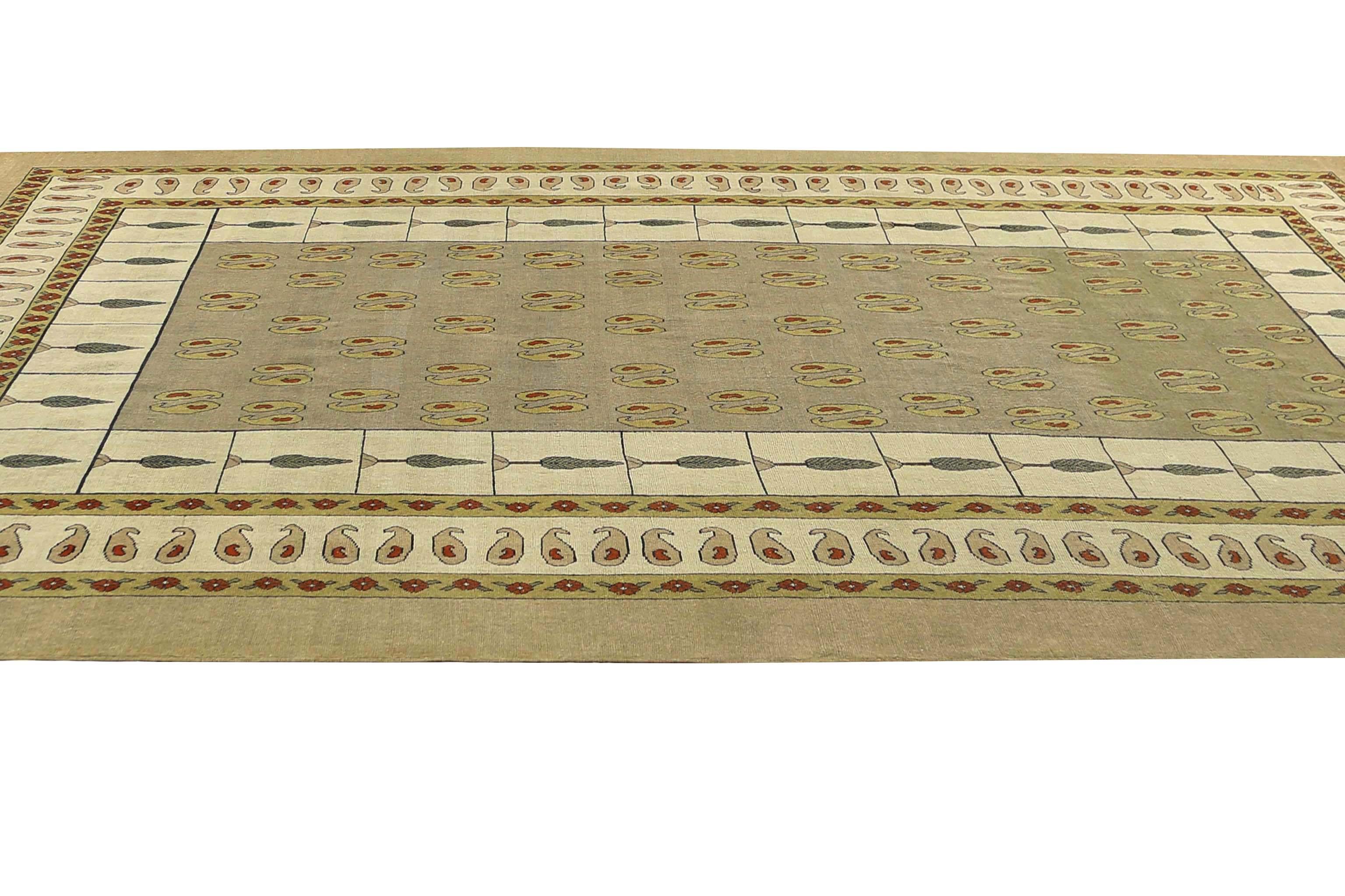 Tappeto Afghanistan Sultanabad Rugs - Lana Avorio Taupe Design - 95537 in vendita 3