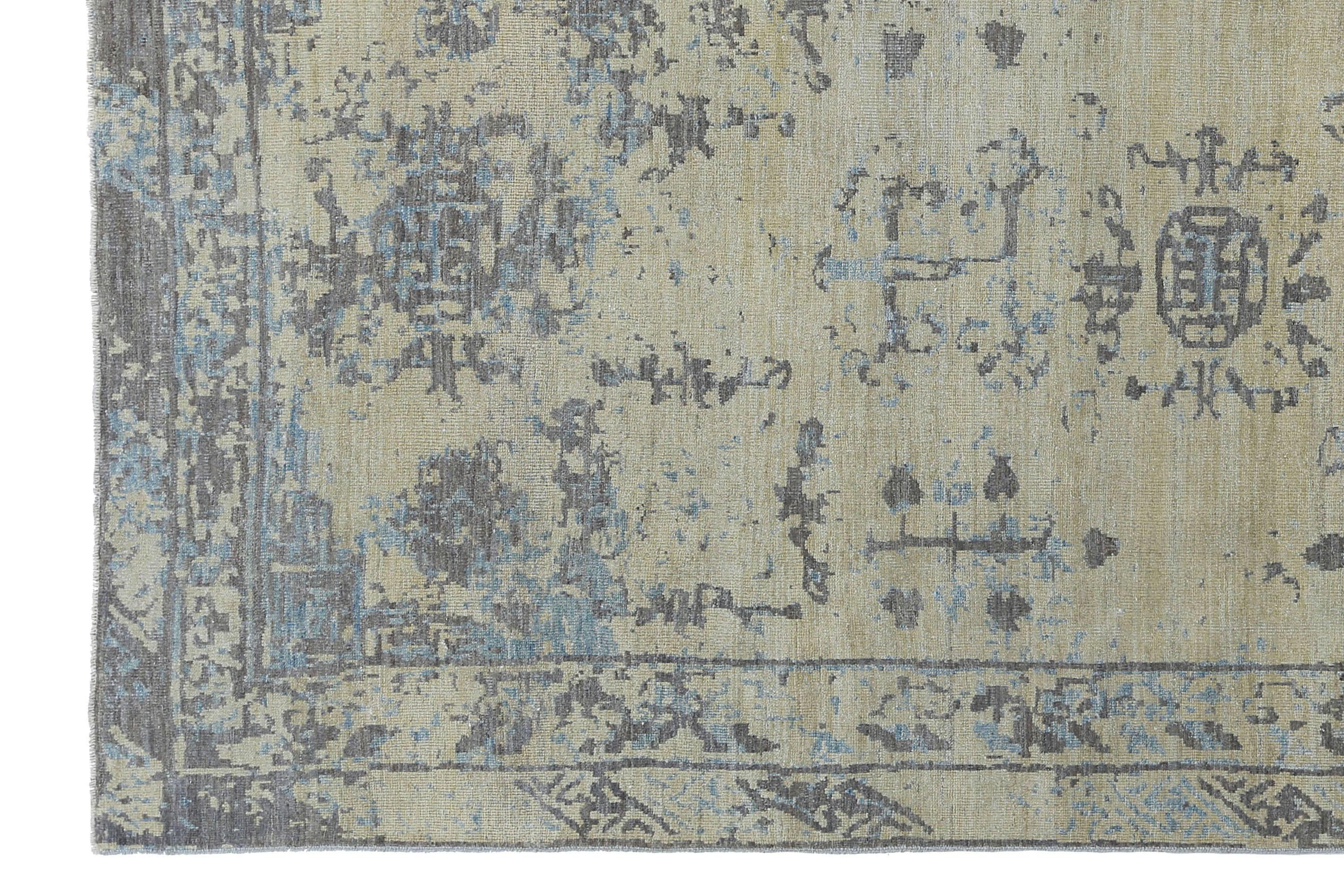 Afghanistan Tapis de zone Sultanabad Circa 1970 - Laine Brown Ivoire Jaune - 95515 en vente 5