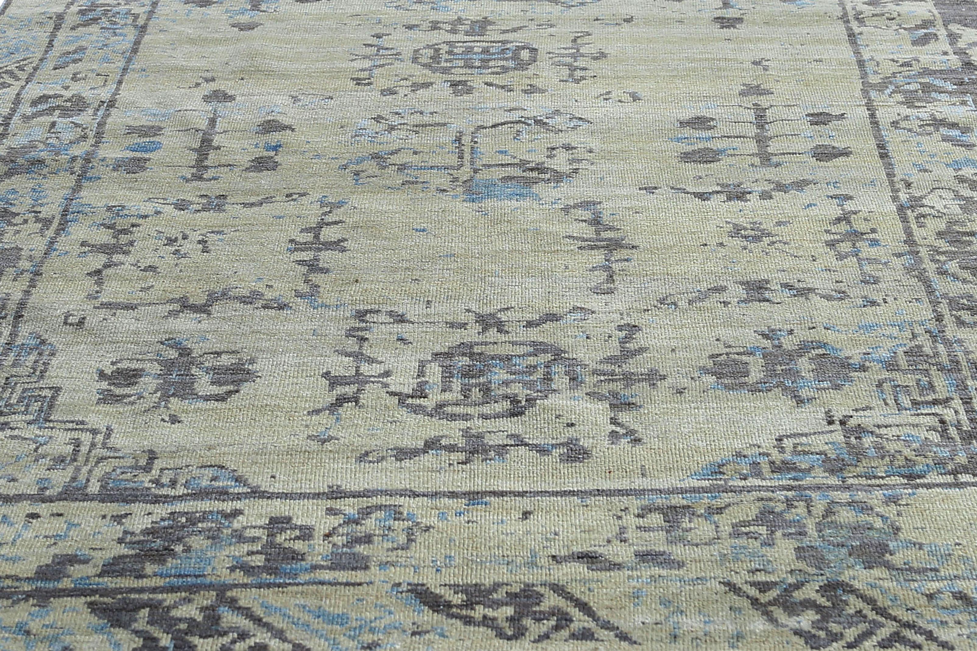 Afghanistan Tapis de zone Sultanabad Circa 1970 - Laine Brown Ivoire Jaune - 95515 en vente 3