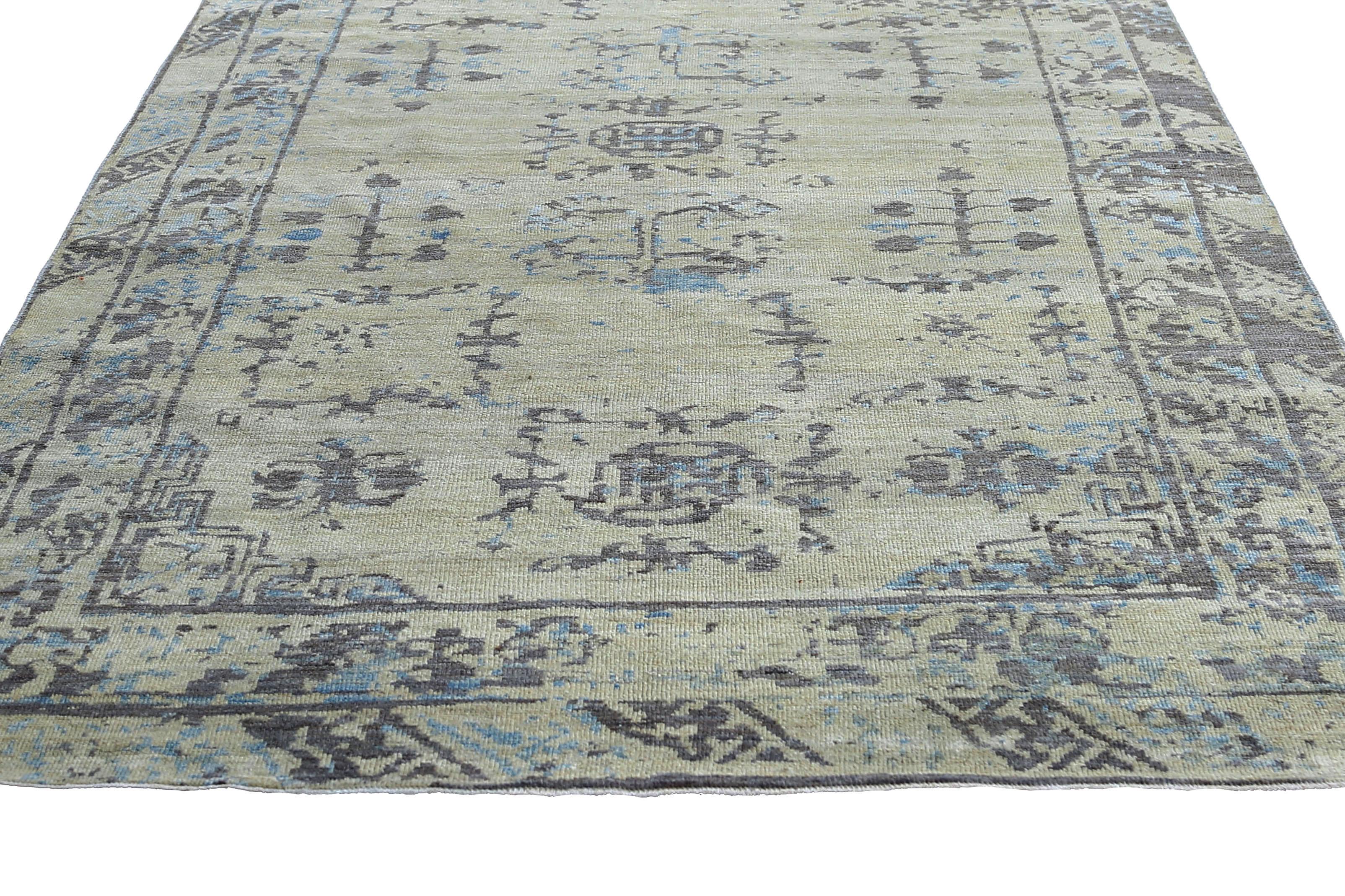 Afghanistan Tapis de zone Sultanabad Circa 1970 - Laine Brown Ivoire Jaune - 95515 en vente 4