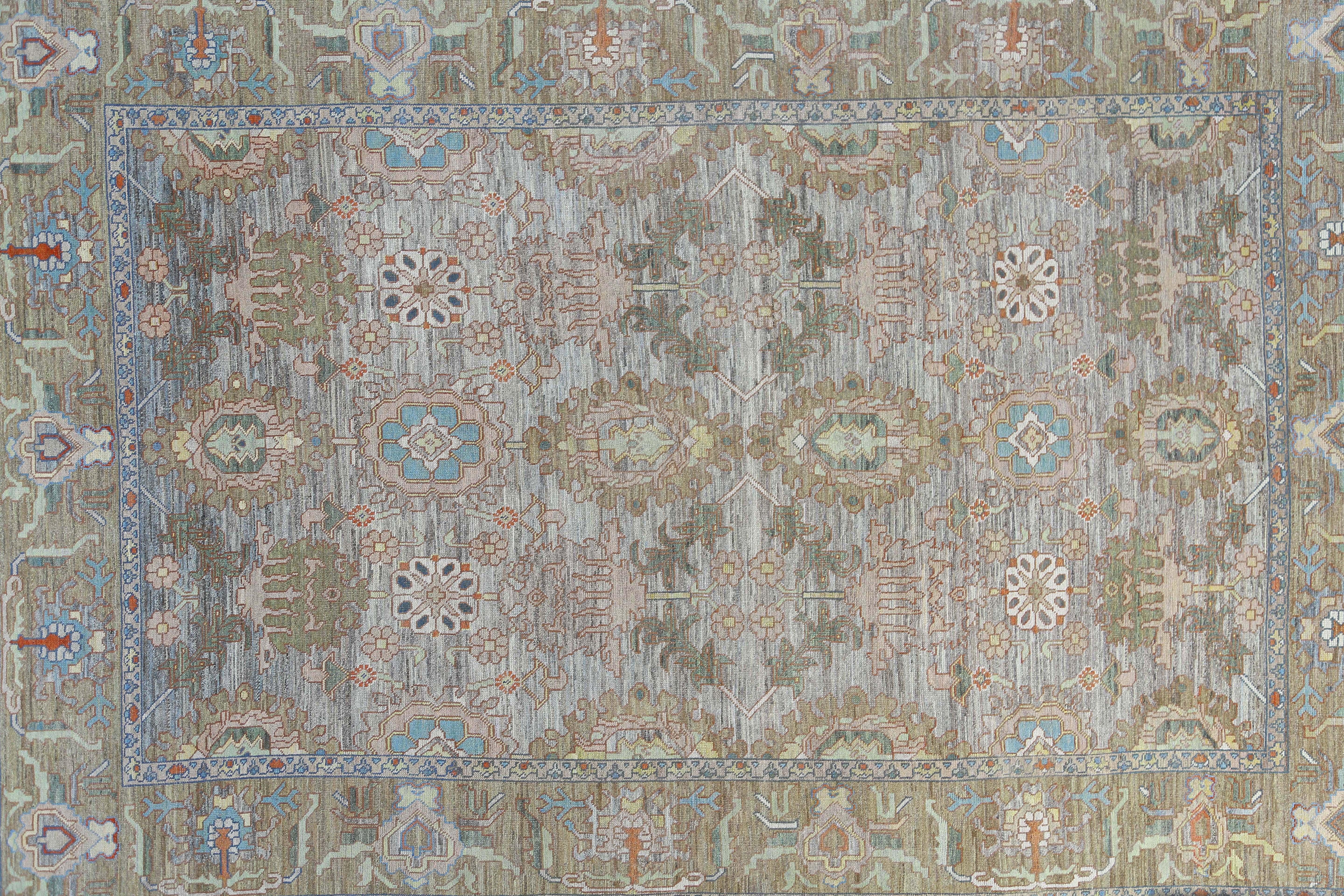 Tappeto Afghanistan Oushak Over Size Circa 1990 - Disegno in lana blu - 95533 in vendita 3