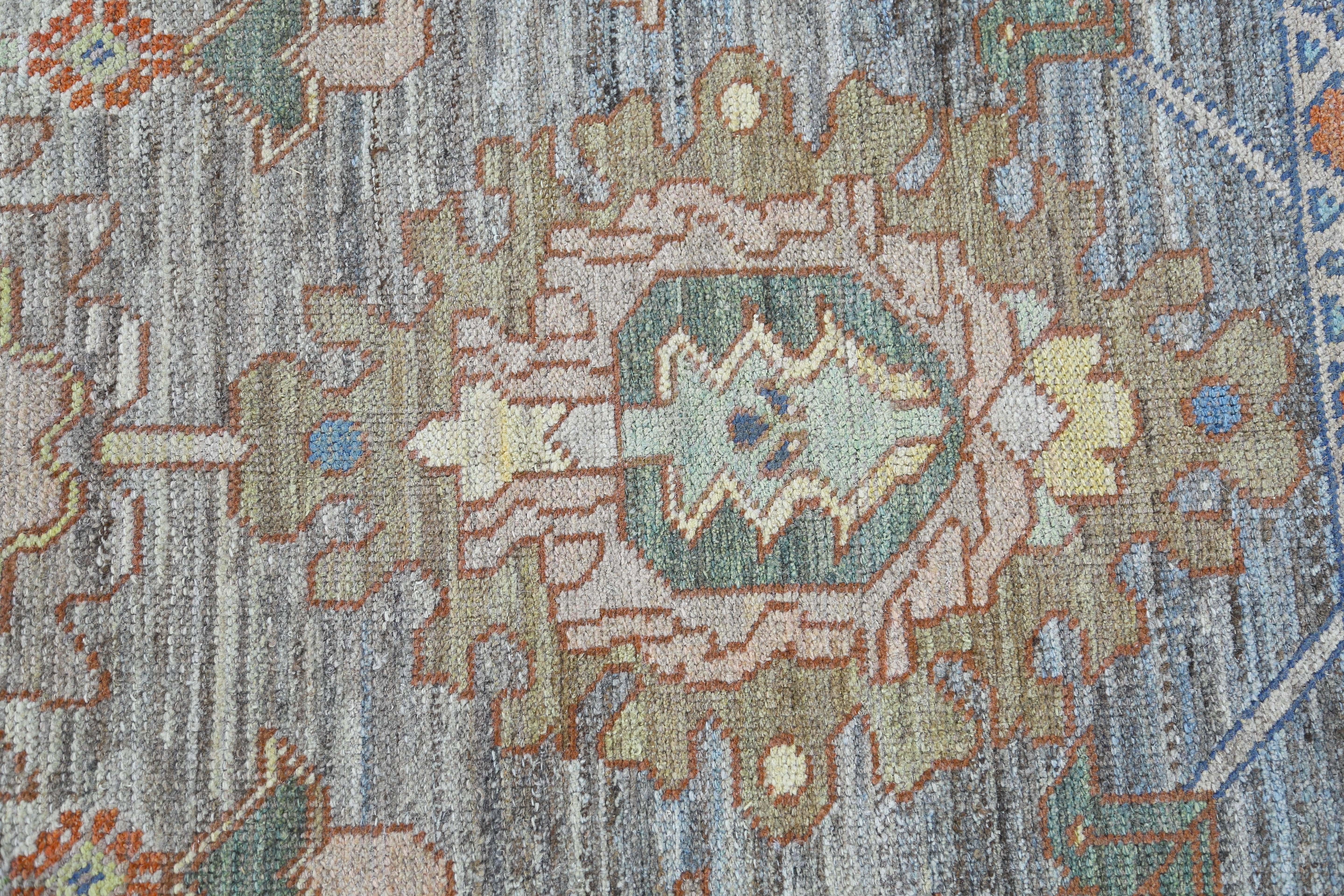 Afghano Tappeto Afghanistan Oushak Over Size Circa 1990 - Disegno in lana blu - 95533 in vendita