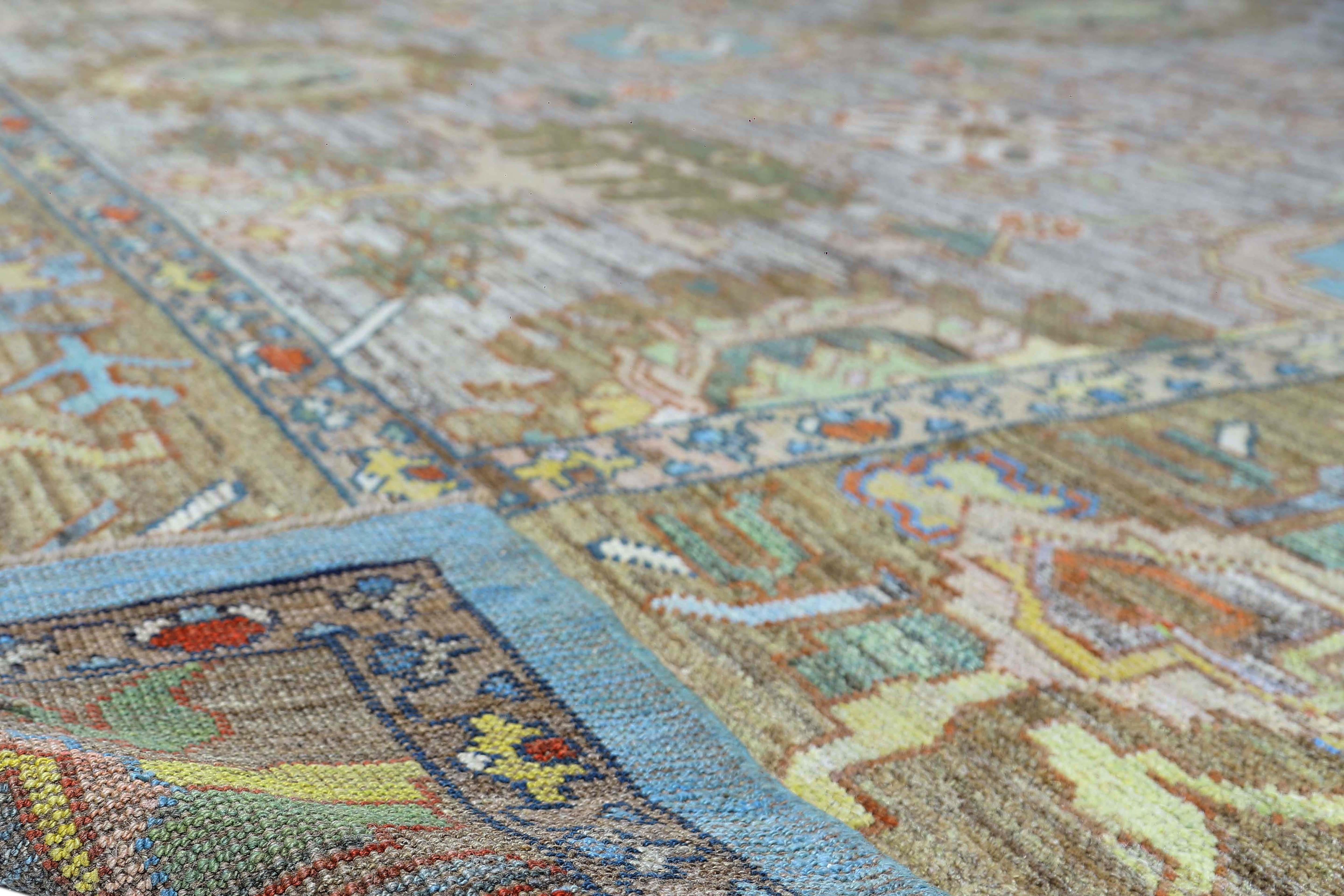 Lana Tappeto Afghanistan Oushak Over Size Circa 1990 - Disegno in lana blu - 95533 in vendita