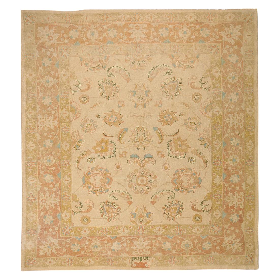 New Turkish Sultanabad Style Rug with Blue and Green Floral Motifs For Sale