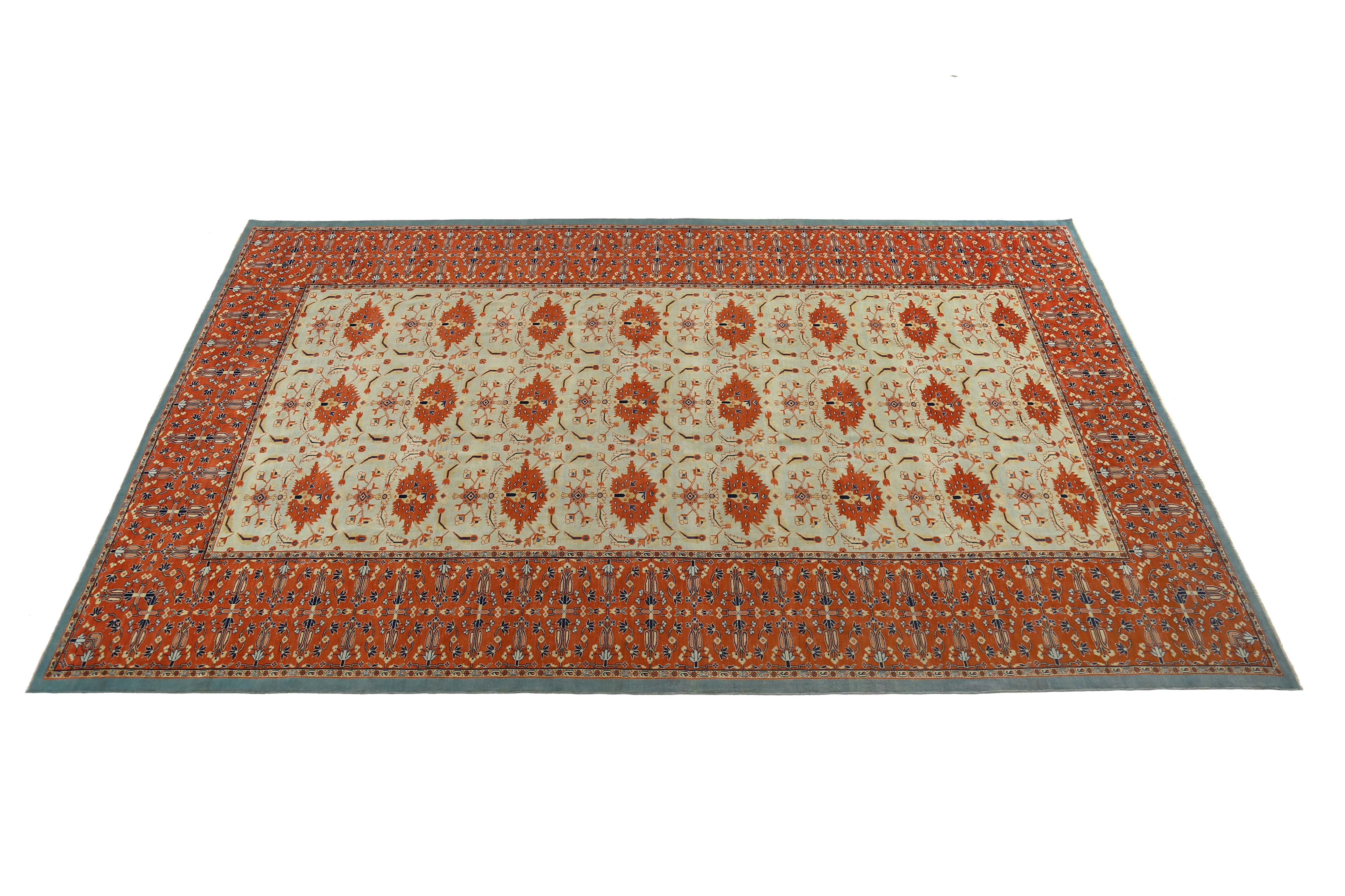 New Turkish Sultanabad with Red Border and Design Details In New Condition For Sale In Dallas, TX