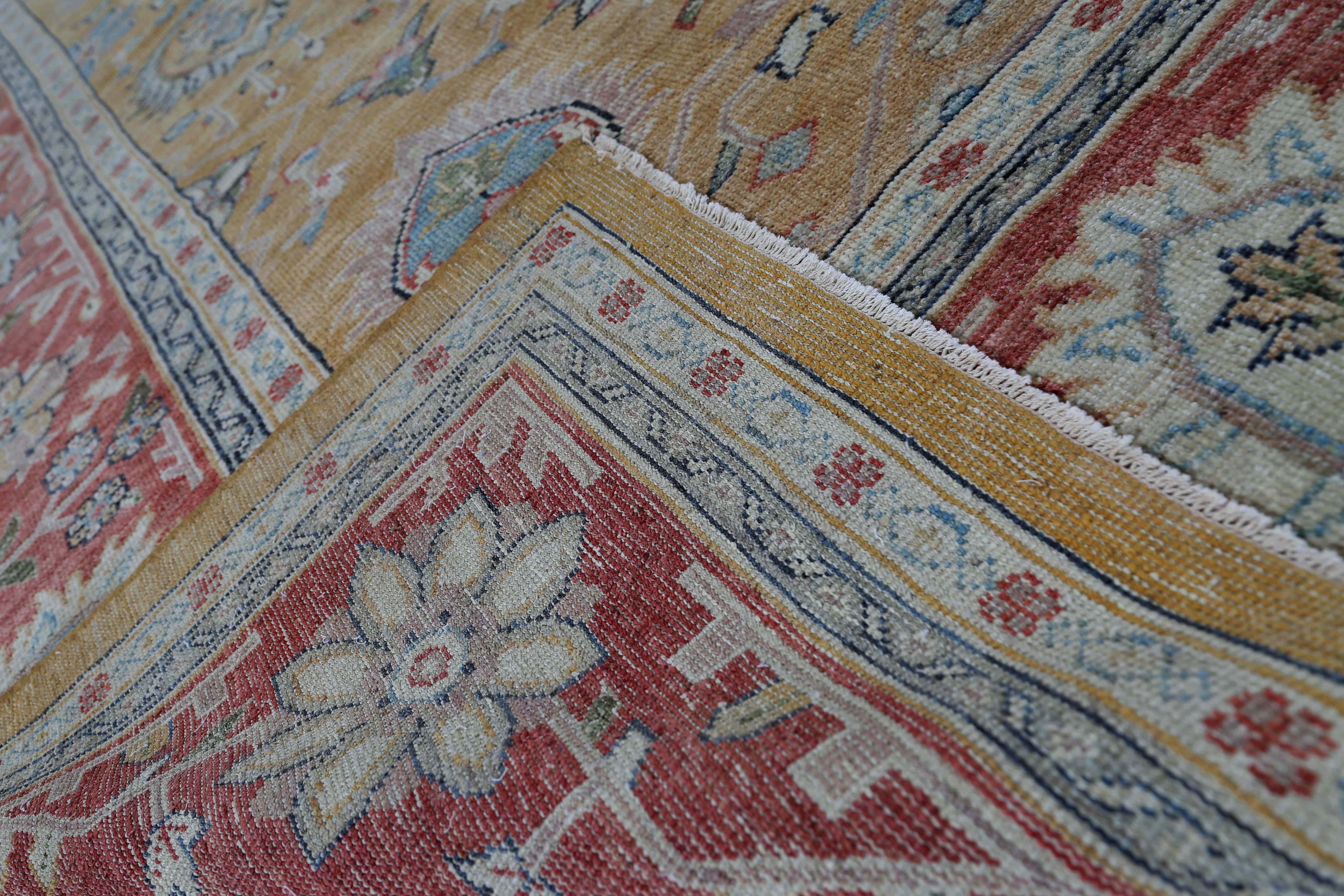Afghanistan Sultanabad Over Size Teppich Circa 1990 - Wolle Orange Rot Design - 95452 im Zustand „Hervorragend“ im Angebot in Dallas, TX