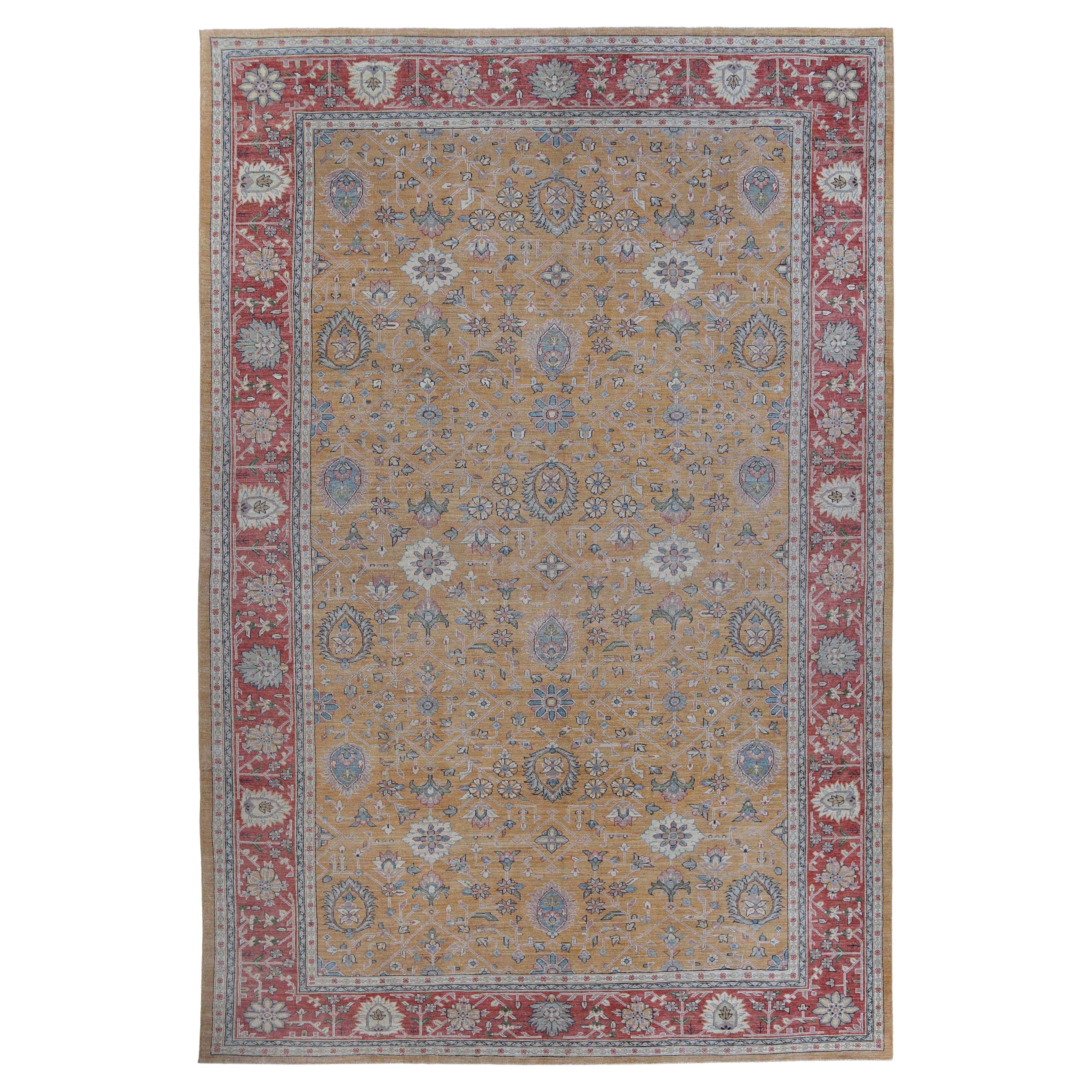 New Turkish Sultanabad with Red Border For Sale